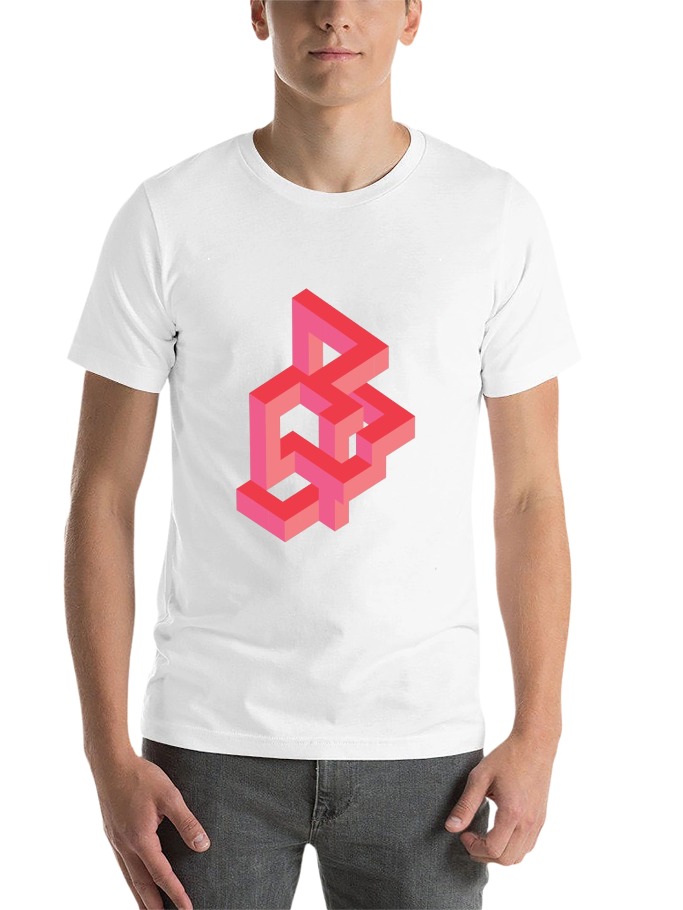 Black Geometric Illusion T-Shirt - Abstract Design view 14