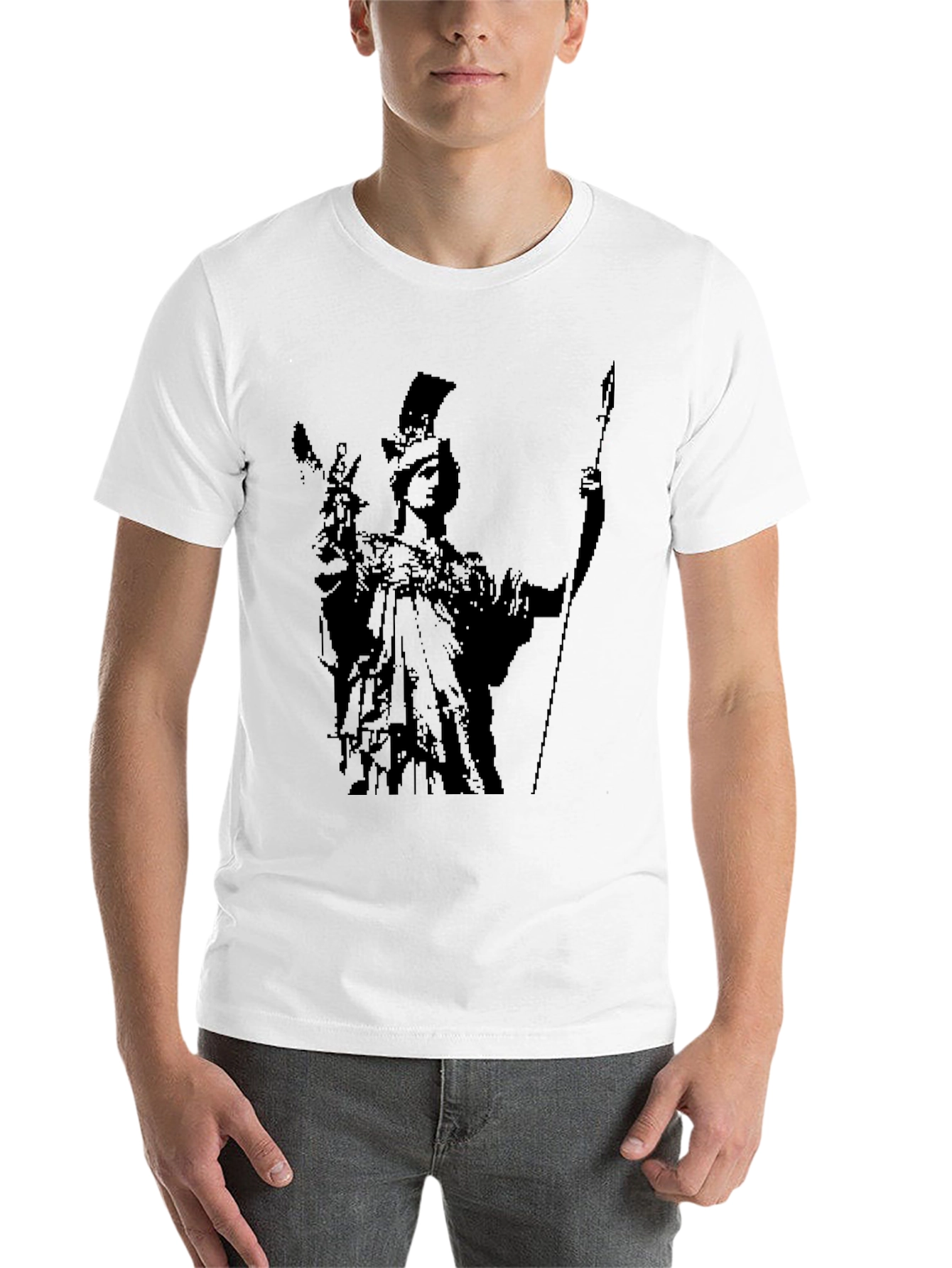 Black Athena Graphic Tee - Black Cotton Blend view 14