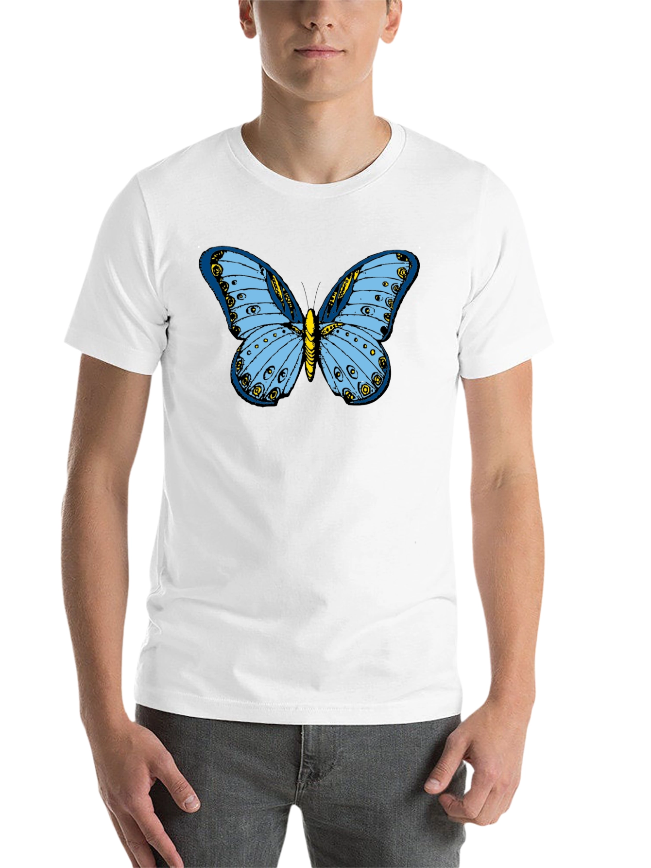 Black Butterfly Graphic T-Shirt - Black Cotton Tee view 14