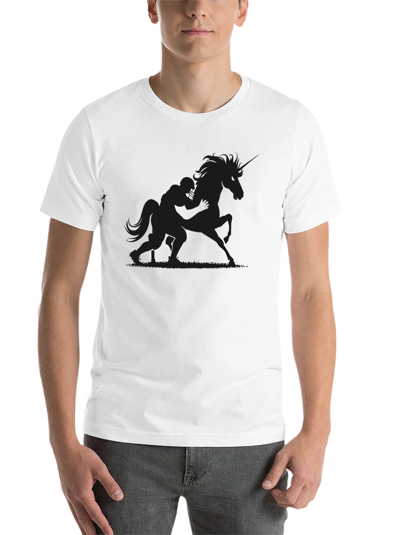 Black Unicorn Rider Graphic Tee - Men's Black T-Shirt view 14