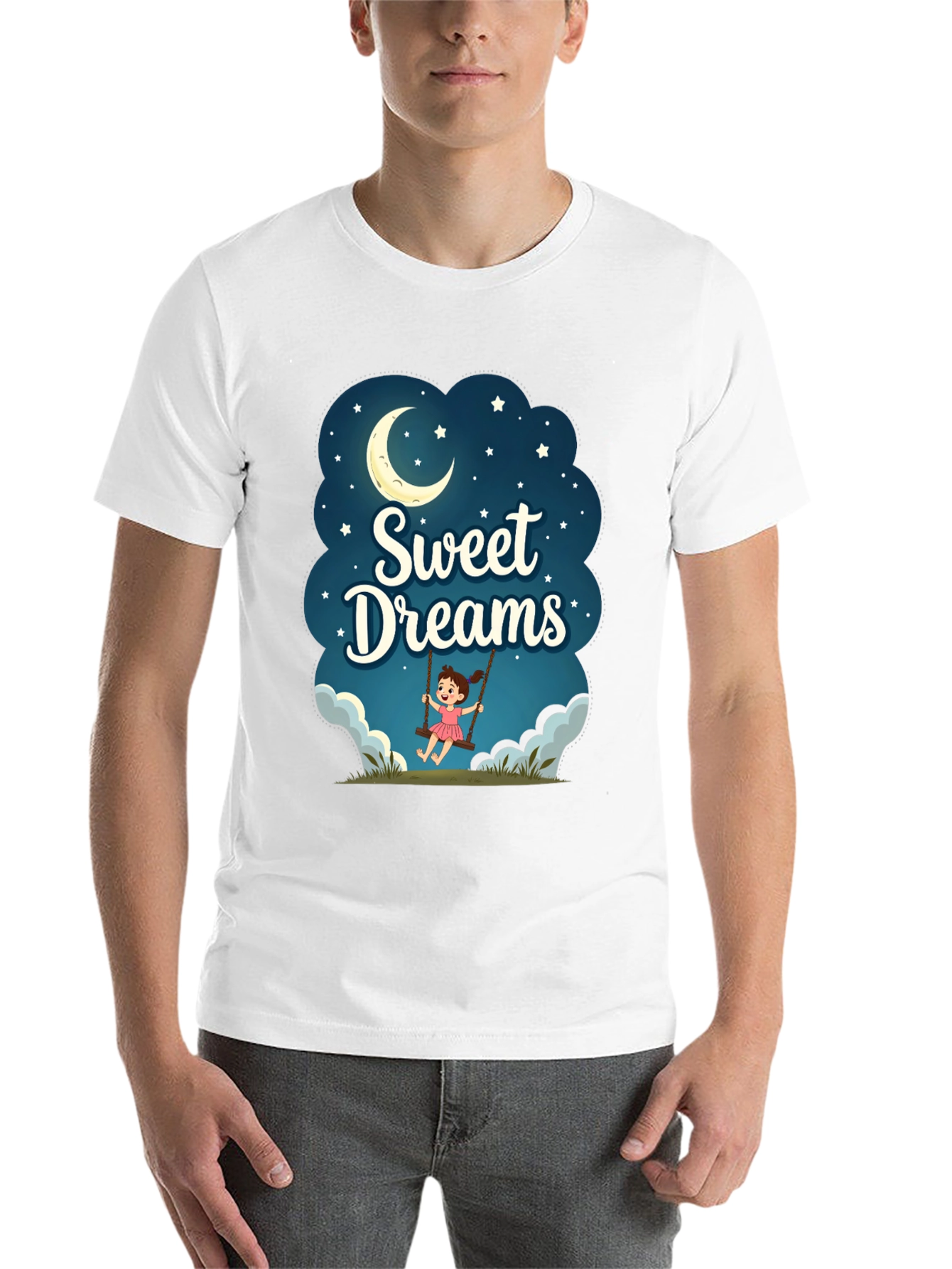 Black Sweet Dreams Graphic T-Shirt - Night Theme view 14