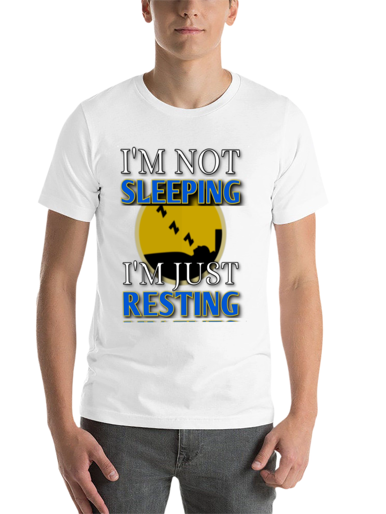 Black I'm Not Sleeping, I'm Resting Graphic T-Shirt view 14