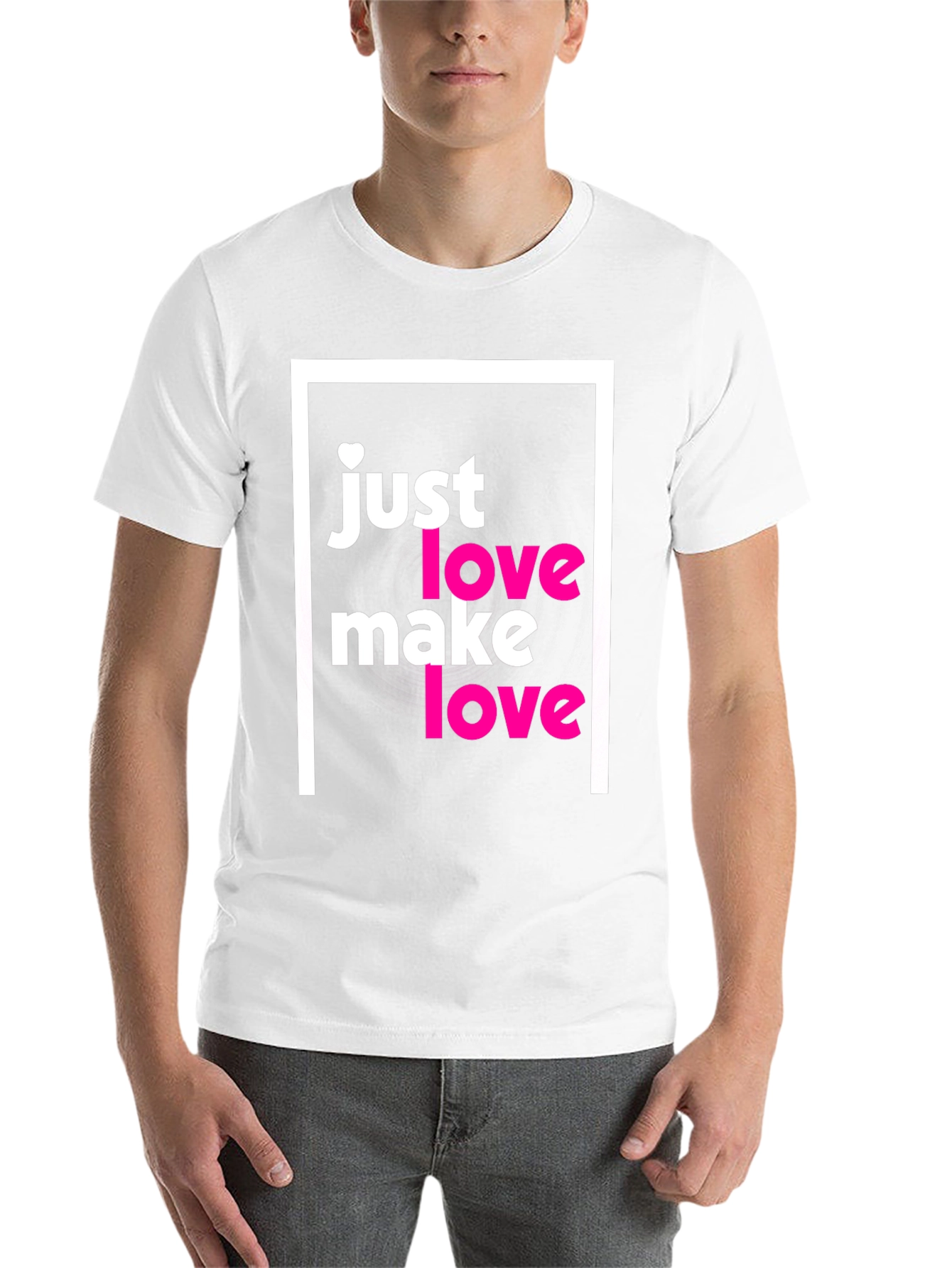 Black Just Make Love T-Shirt - Soft Cotton Tee view 14