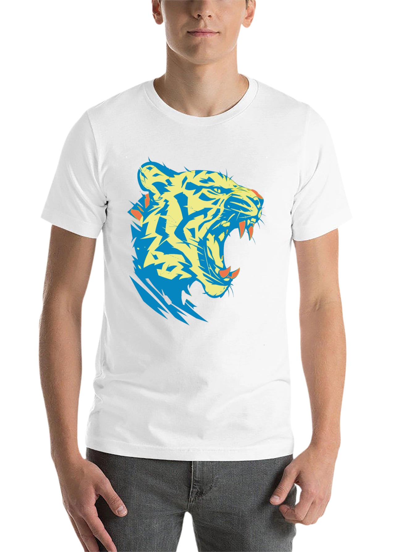 Black Tiger Graphic Tee - Bold Black Cotton T-Shirt view 14