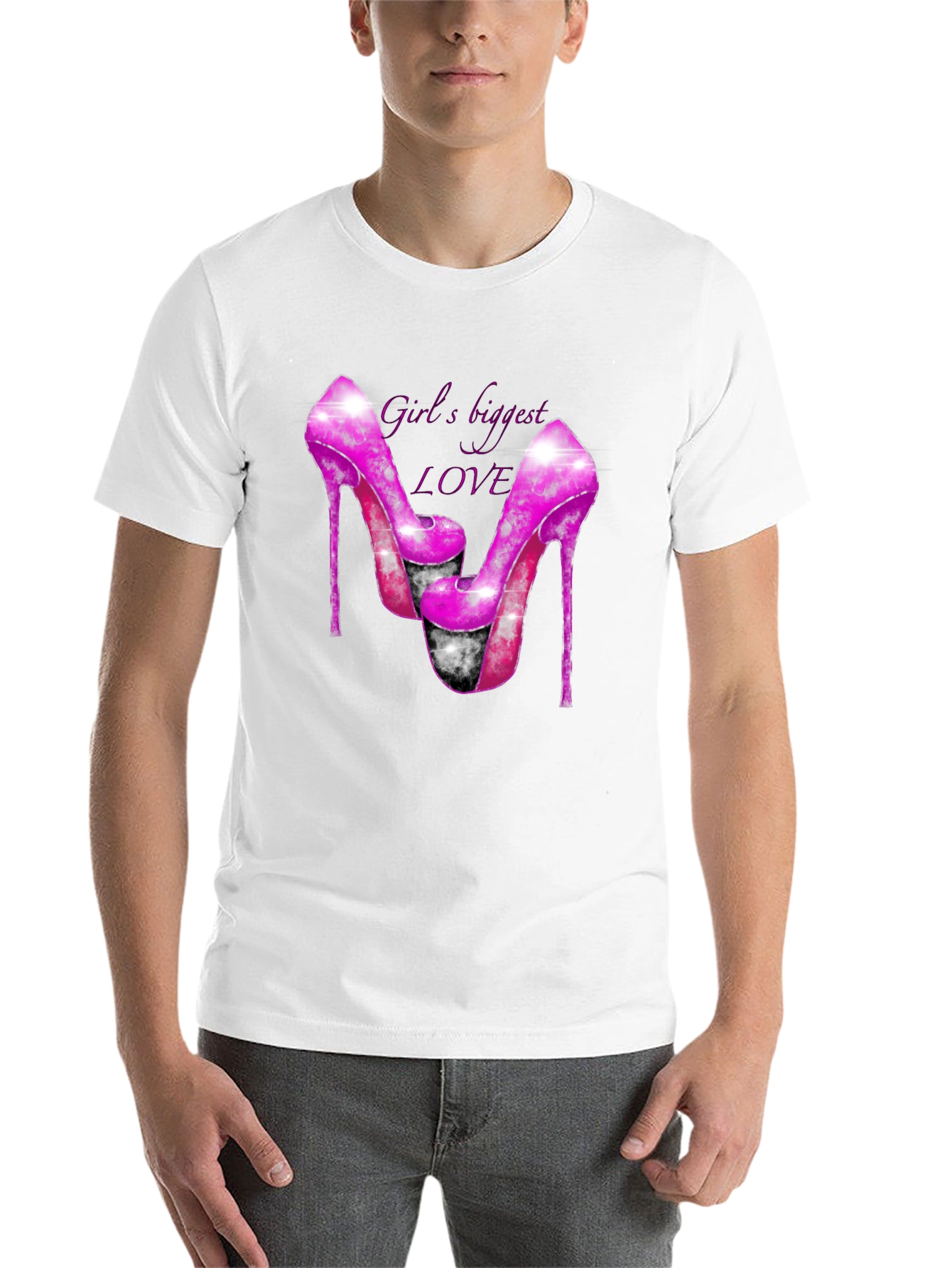 Black Girl's Biggest Love Heels Graphic T-Shirt view 14