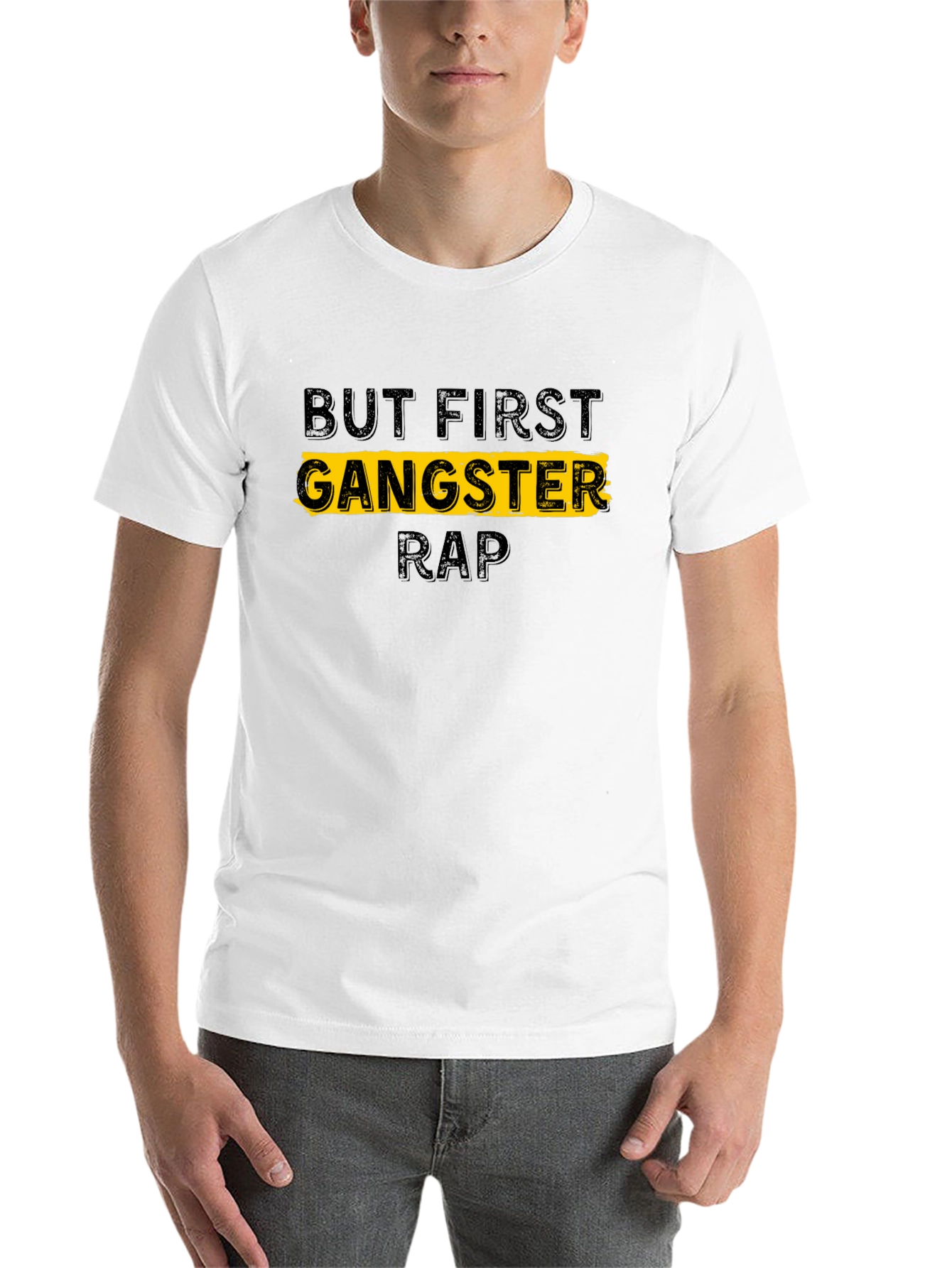 Black But First Gangster Rap T-Shirt - Black view 14