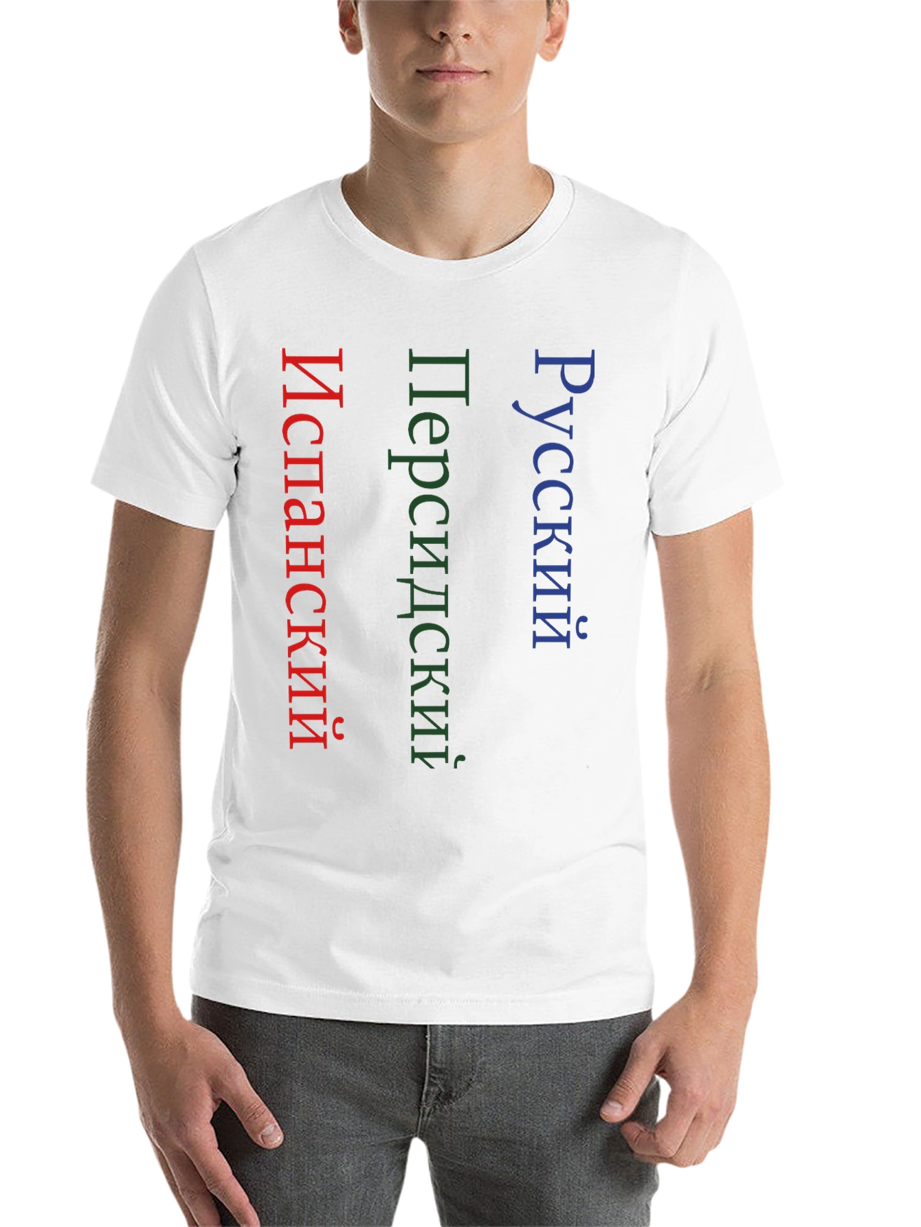 Black Multilingual Pride T-Shirt: Russian, Persian, Spanish view 14