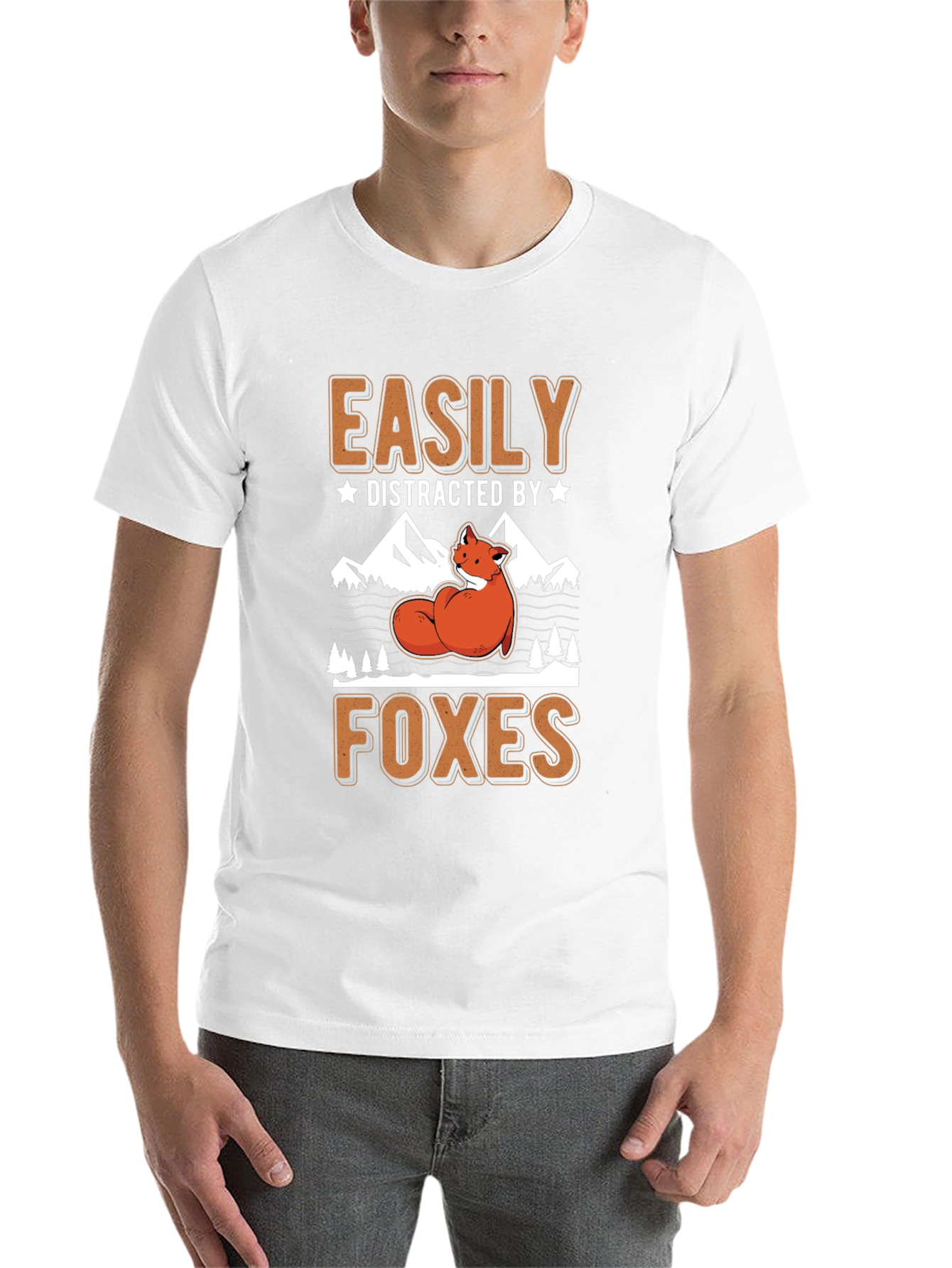 Black Easily Distracted By Foxes Graphic Tee view 14