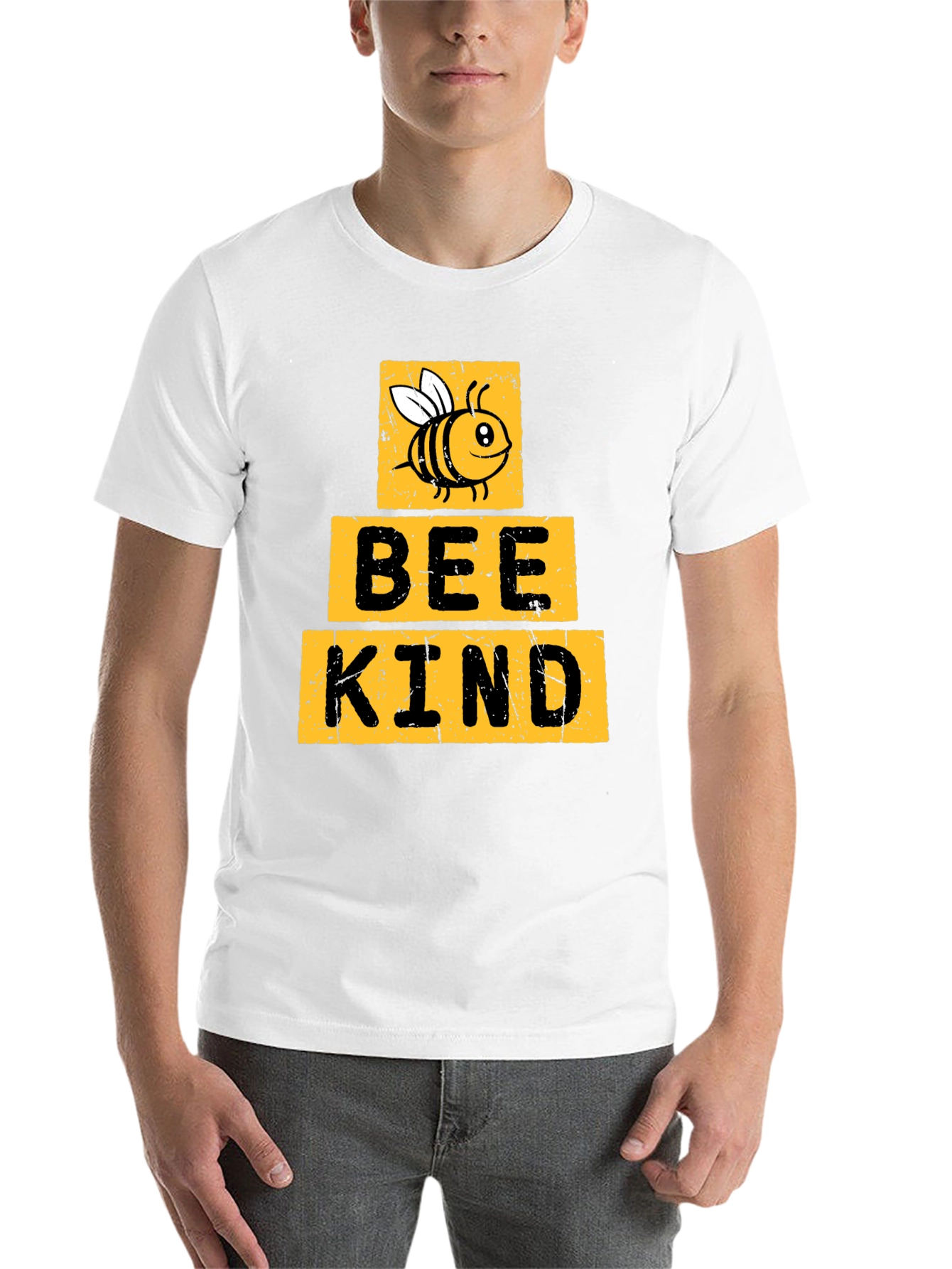 Black Bee Kind T-Shirt - Black Crew Neck view 14