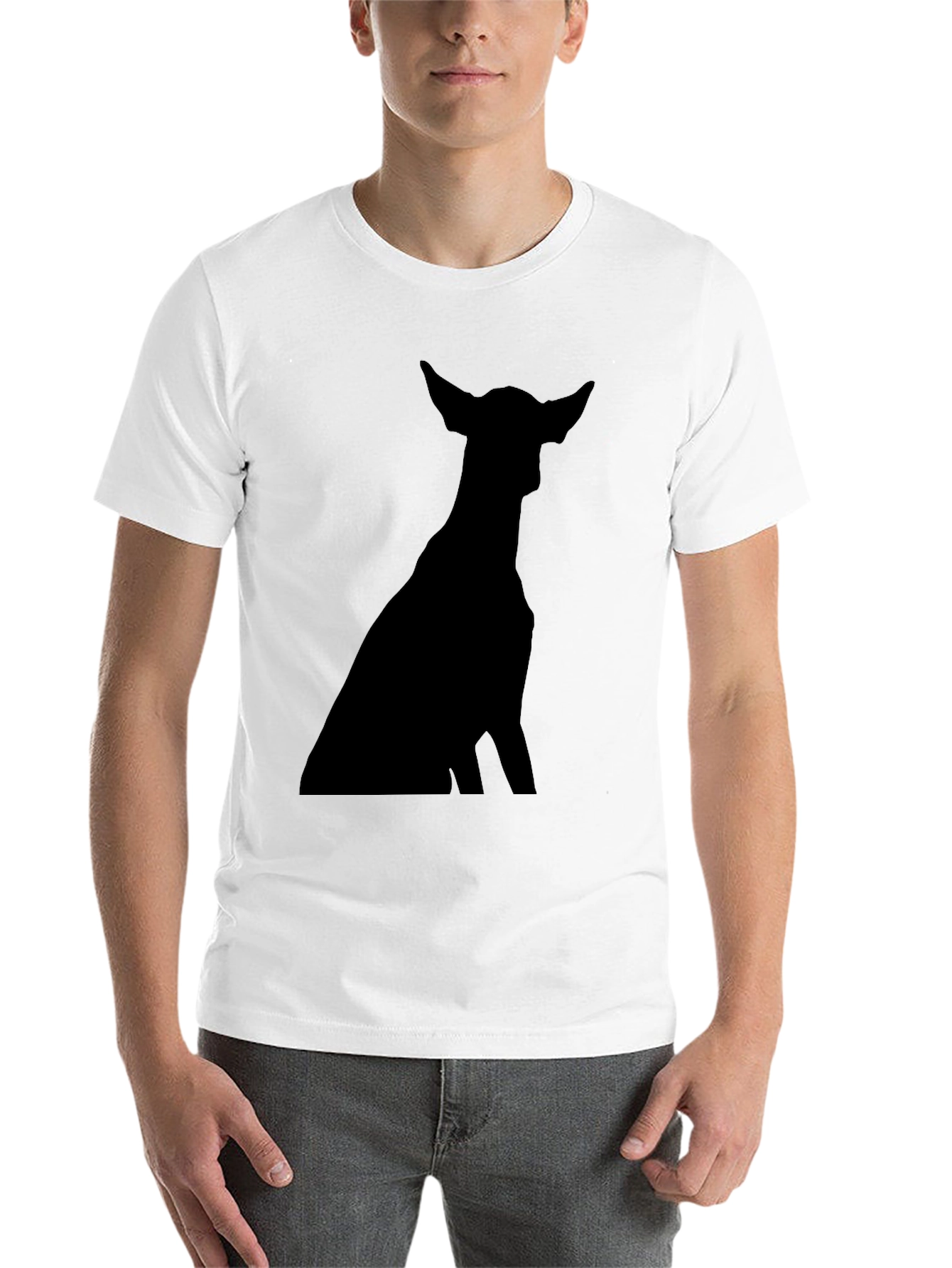 Black Dog Silhouette Black T-Shirt view 14