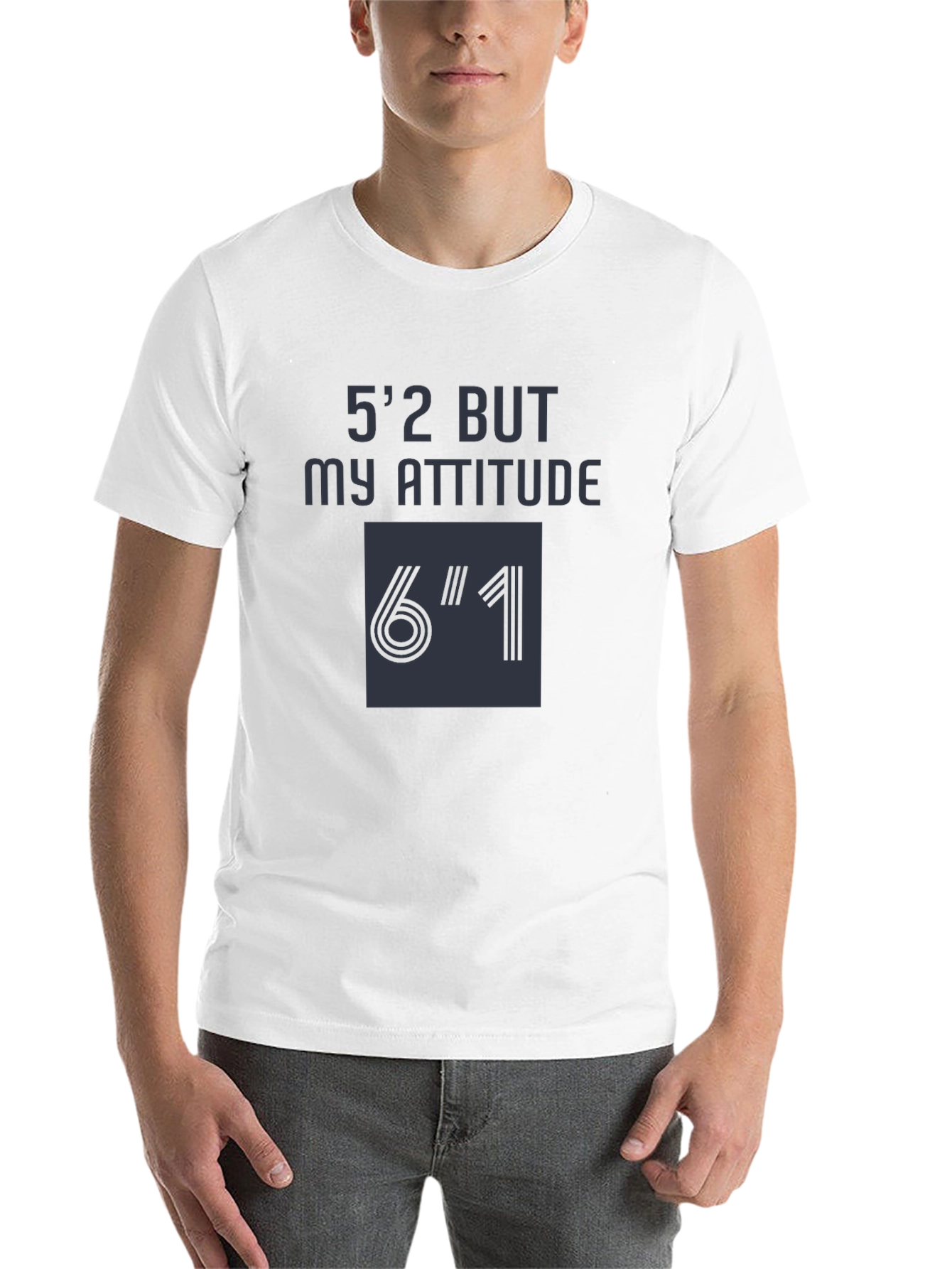 Black Funny 5'2" But My Attitude 6'1" T-Shirt view 14