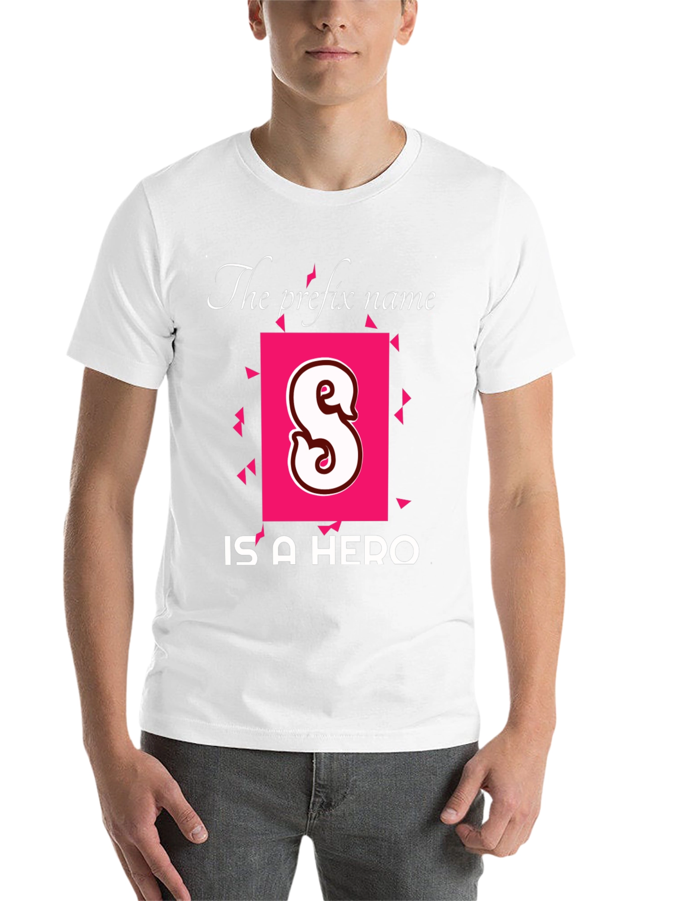 Black Personalized "S" Hero T-Shirt - Custom Initial Tee view 14