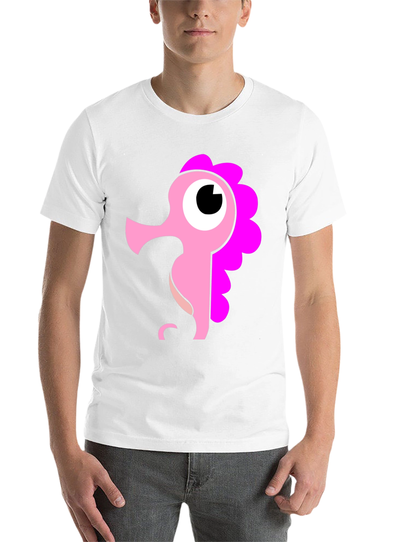 Black Cute Seahorse Graphic Tee - Black Cotton Shirt view 14