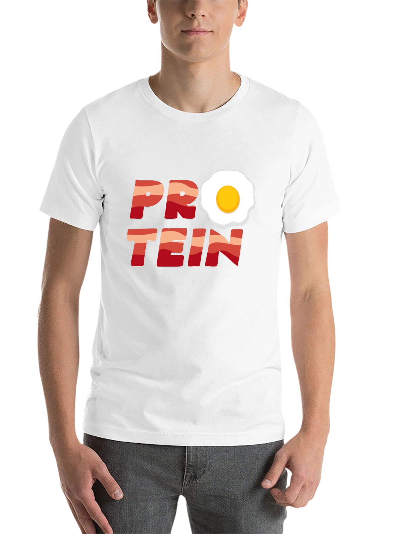 Black Protein Bacon & Egg T-Shirt - Funny Fitness Tee view 14
