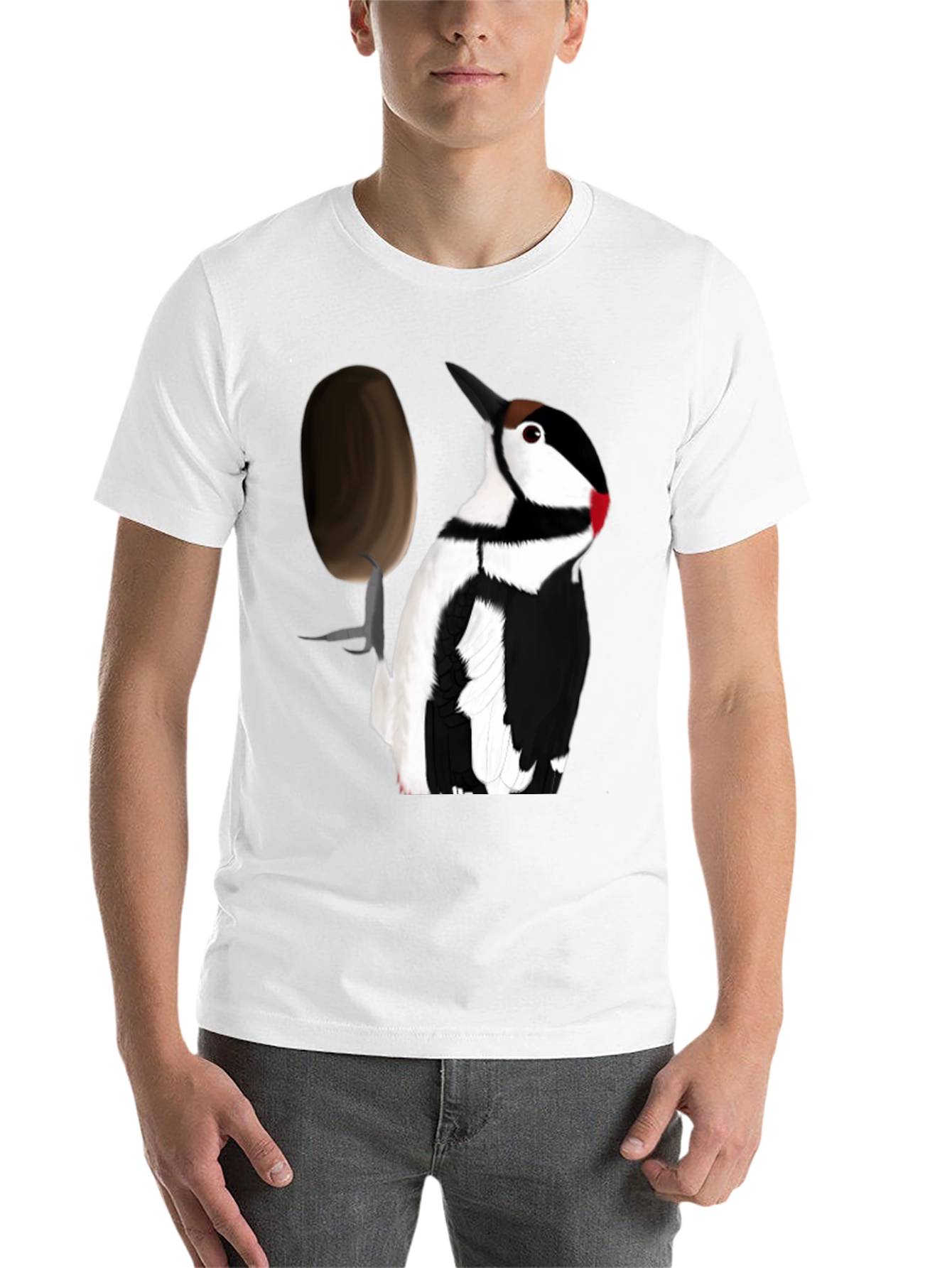 Black Woodpecker T-Shirt - Black Crew Neck Tee view 14