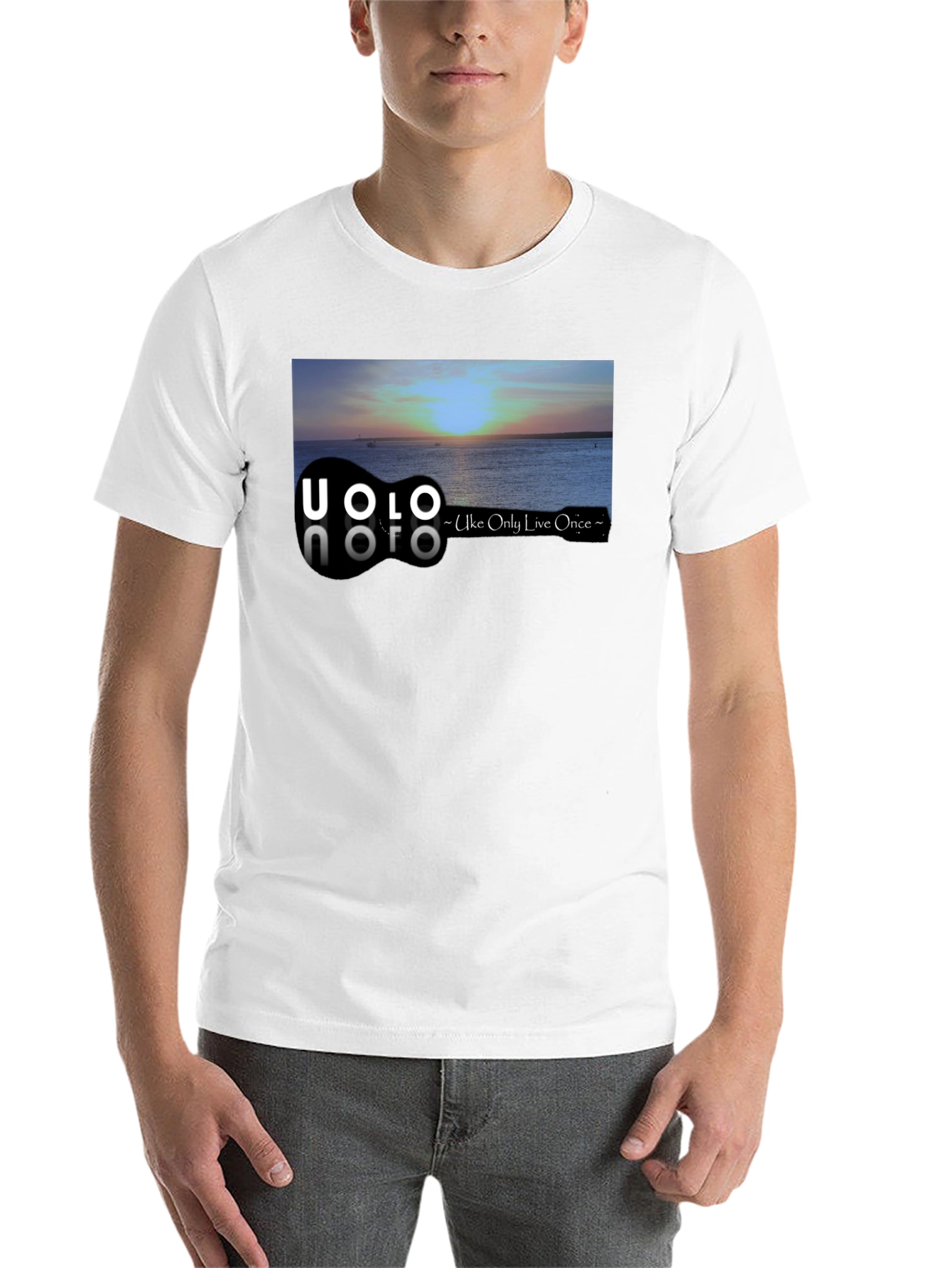 Black UOLO Ukulele Sunset Graphic Tee - Uke Only Live Once view 14
