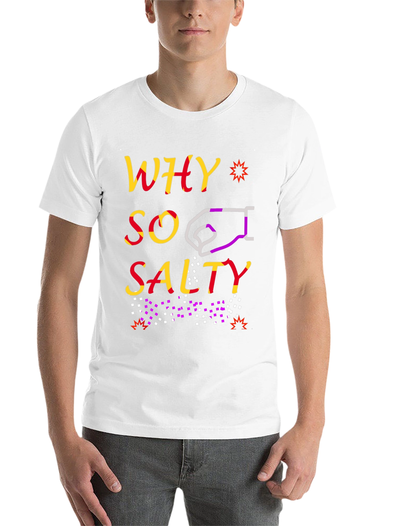 Black Why So Salty Graphic Tee - Trendy & Unique view 14