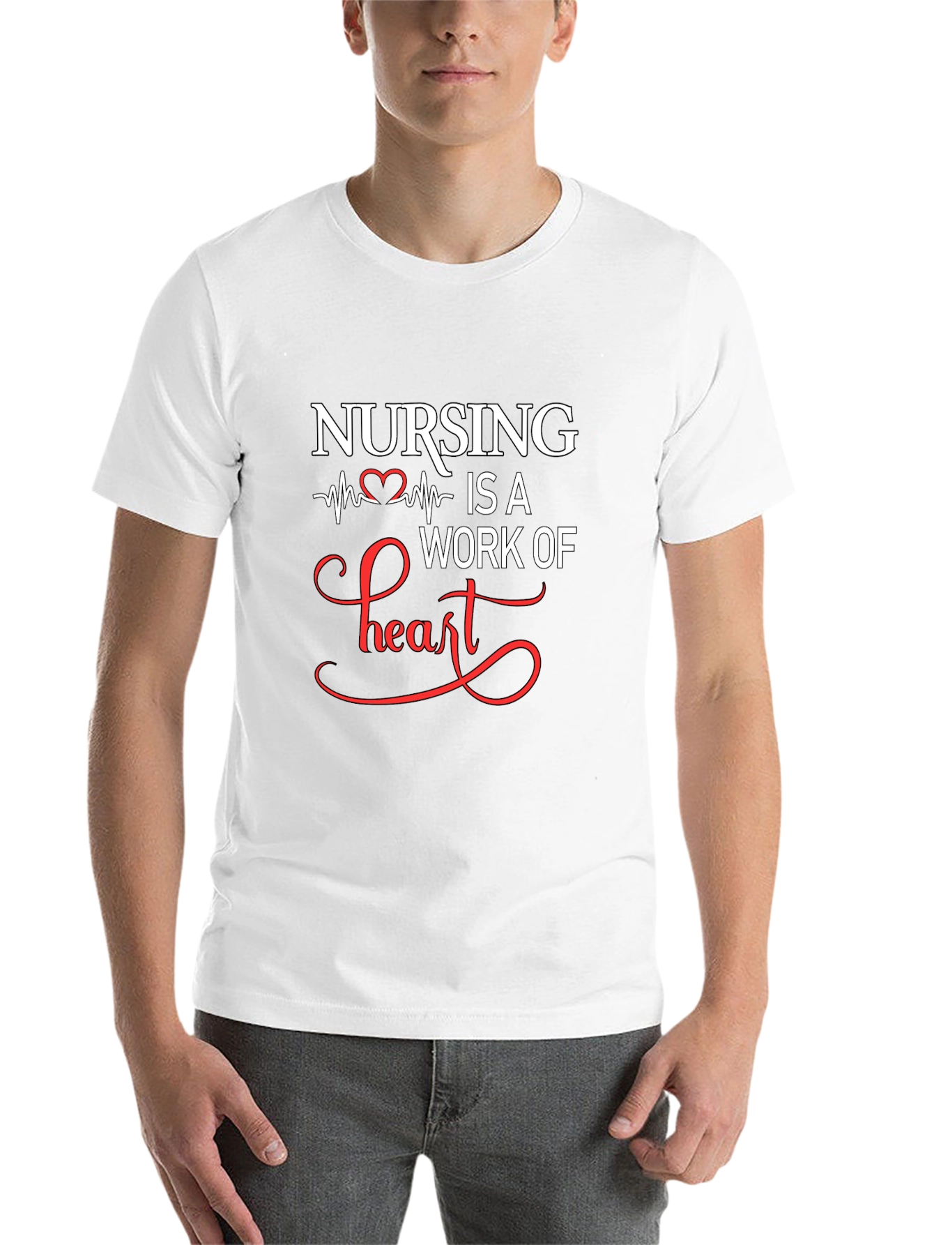 Nursing is a Work of Heart Graphic T-Shirt - 14