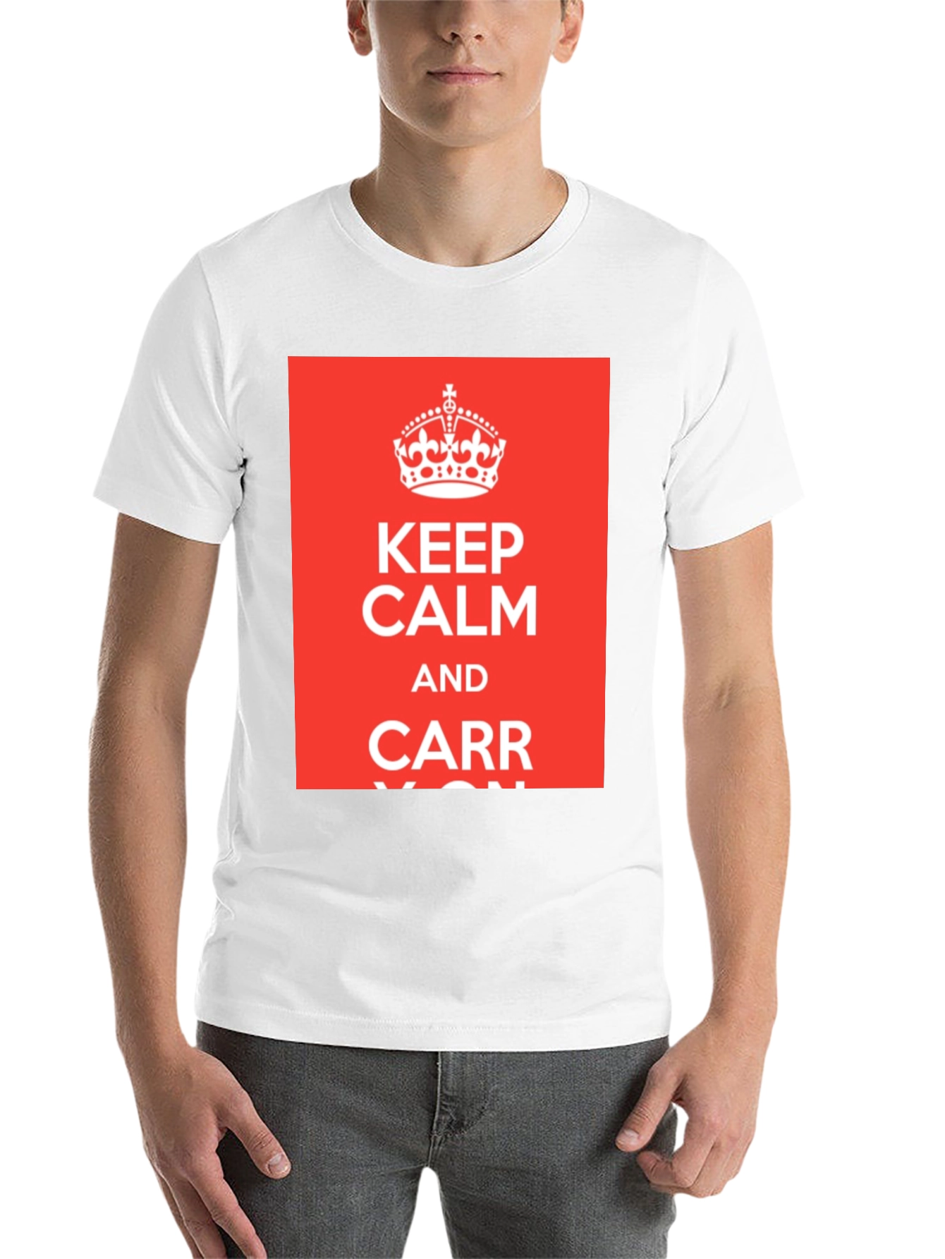 Black Keep Calm and Carr-y On T-Shirt - Black Crew Neck Tee view 14