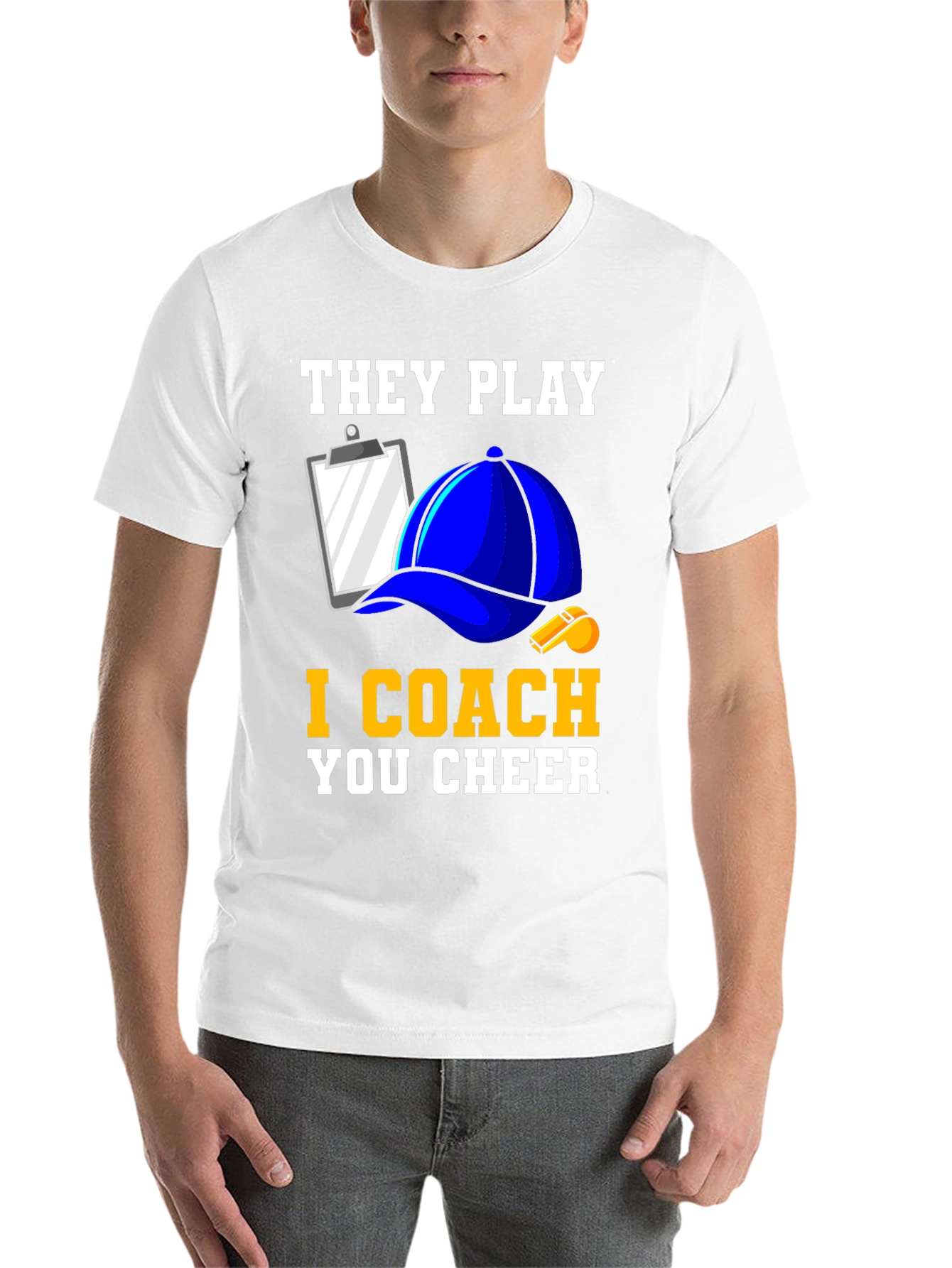 Black They Play I Coach You Cheer T-Shirt view 14