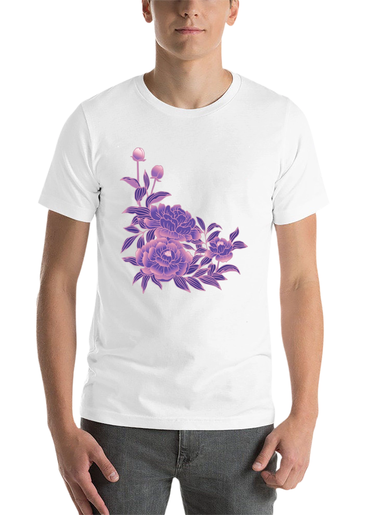 Black Black Tee with Floral Blossom Design view 14