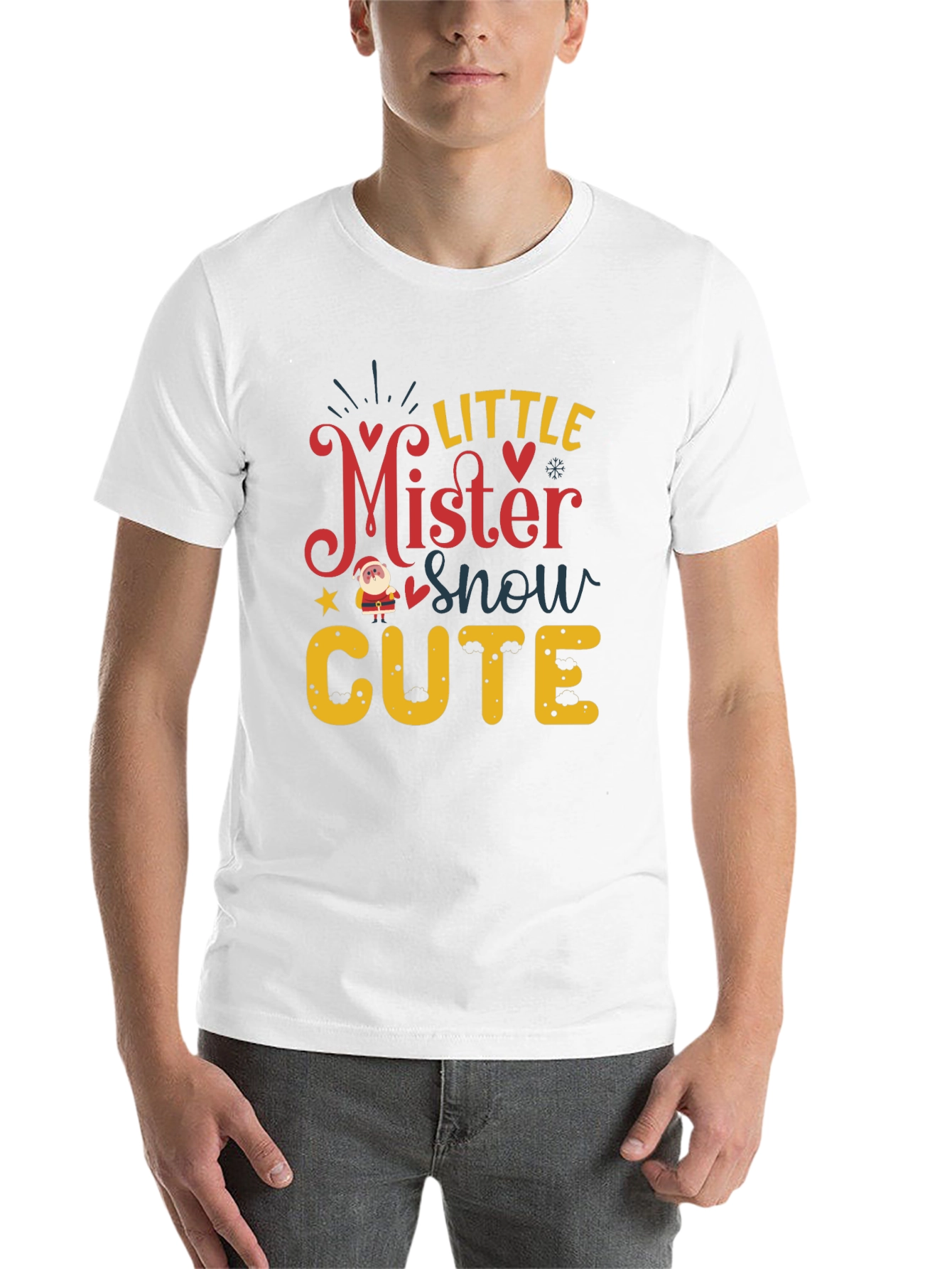 Black Little Mister Snow Cute Holiday T-Shirt view 14