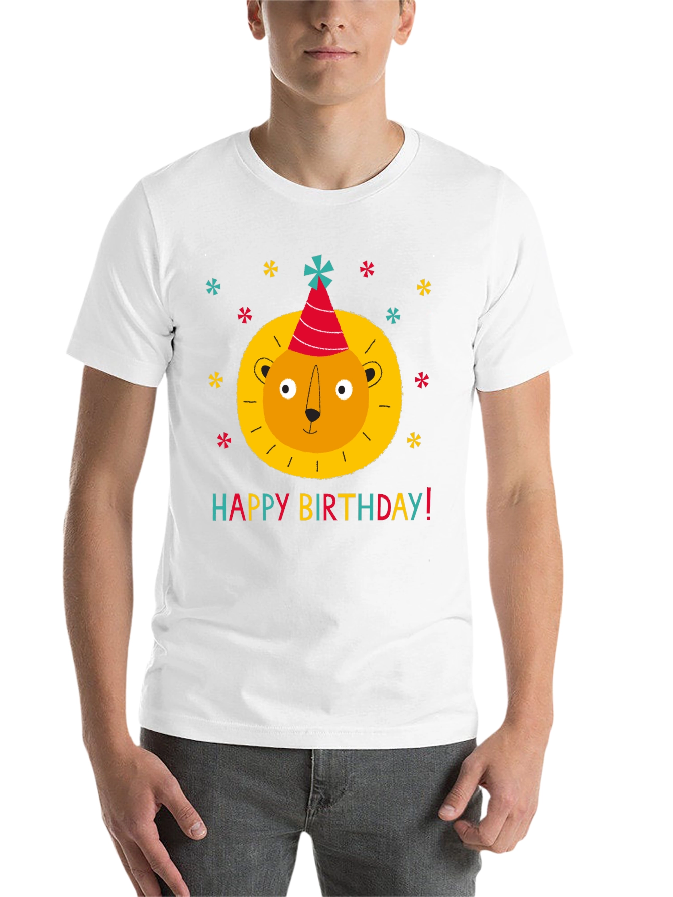 Black Birthday Lion T-Shirt - Fun Party Tee view 14