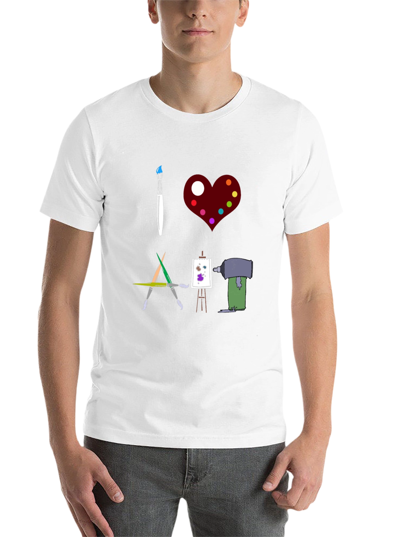 Black I Love Art Graphic T-Shirt view 14