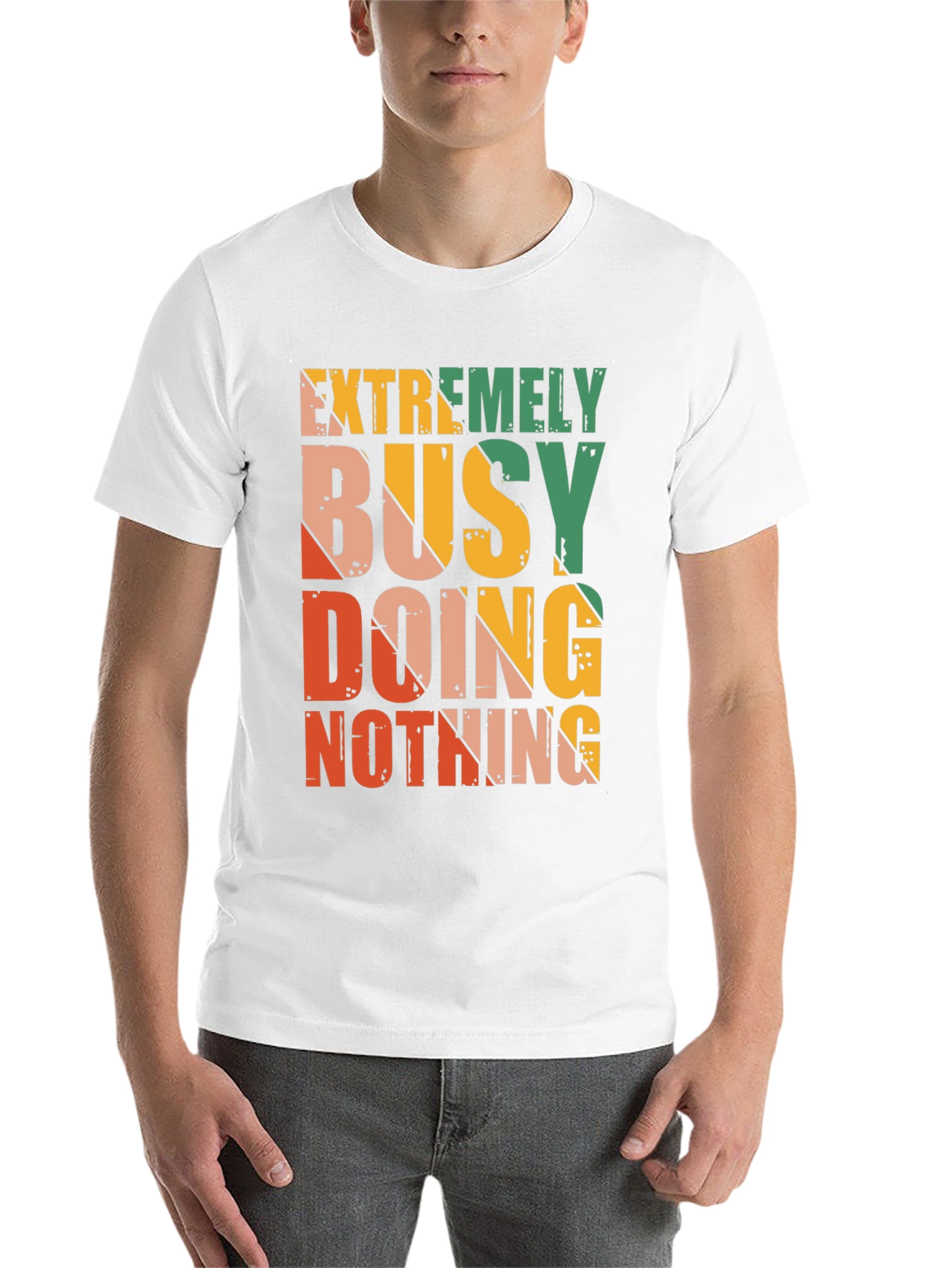 Black Extremely Busy Doing Nothing Graphic Tee view 14