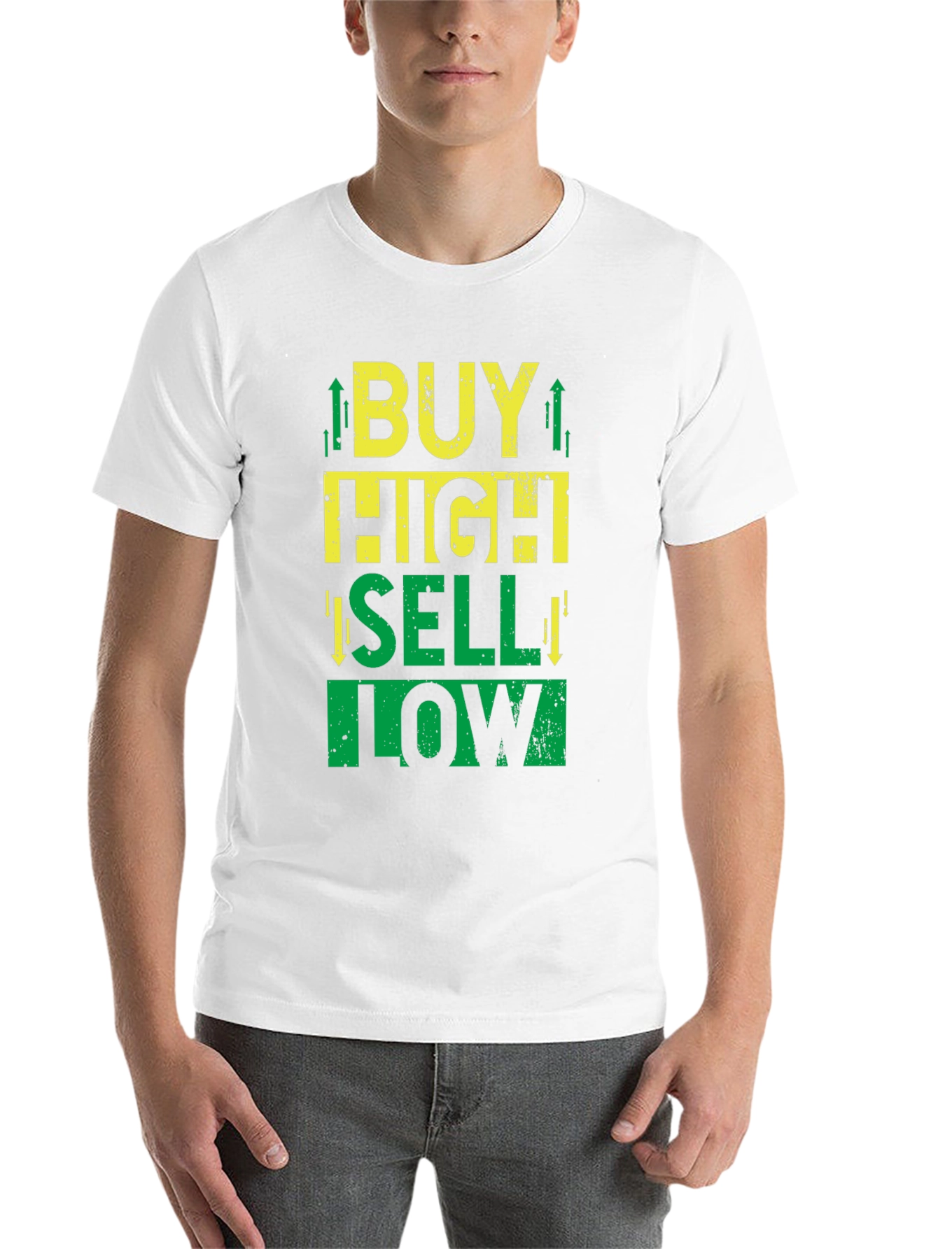 Black Buy High Sell Low T-Shirt - Stock Market Trader Tee view 14