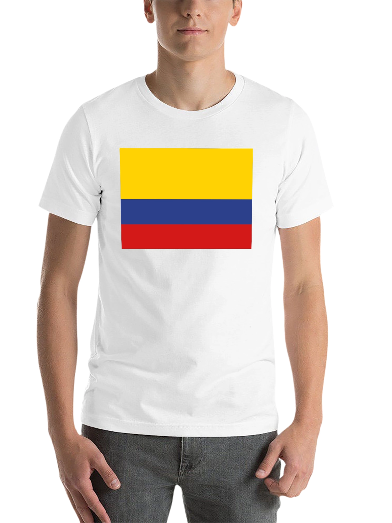 Black Colombia Flag T-Shirt - Black Crew Neck Tee view 14