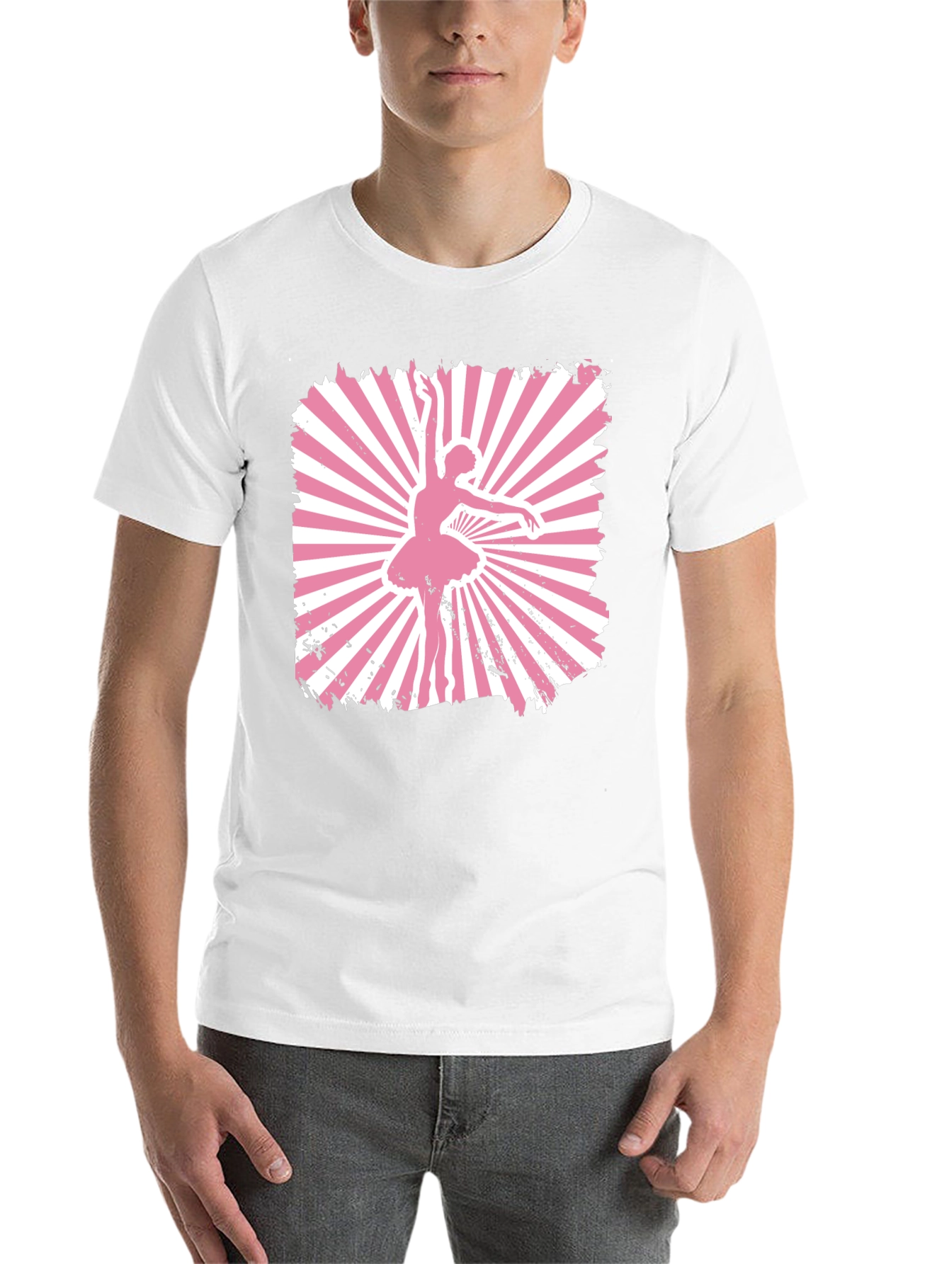 Black Ballerina Graphic T-Shirt - Pink Dancer Design view 14