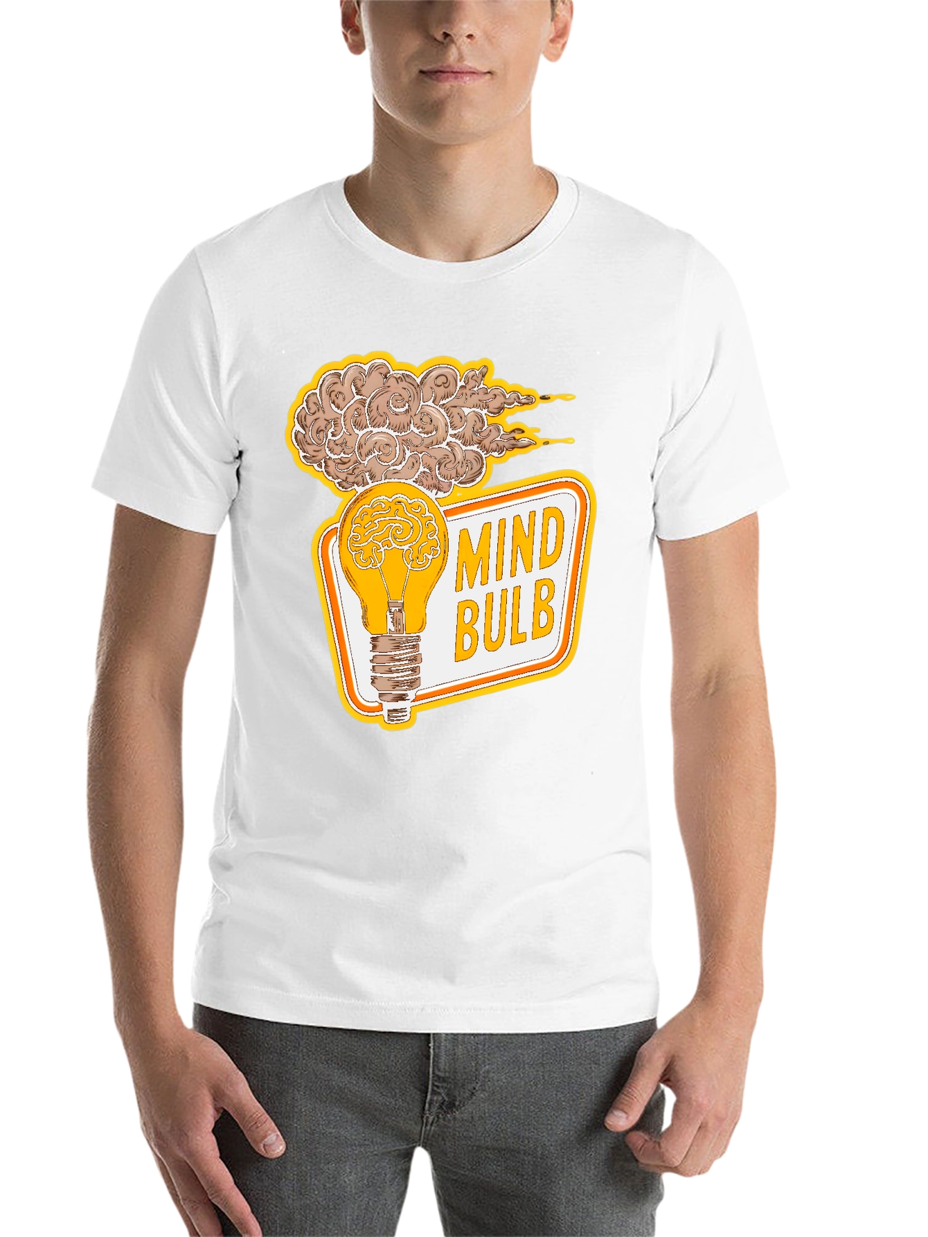 Black Mind Bulb Graphic T-Shirt - Brain Power Tee view 14