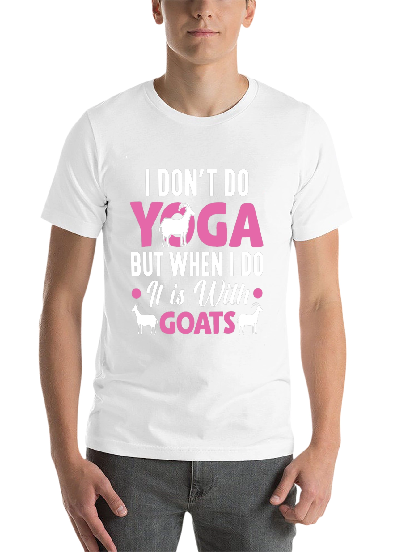 Black Yoga With Goats Graphic Tee view 14
