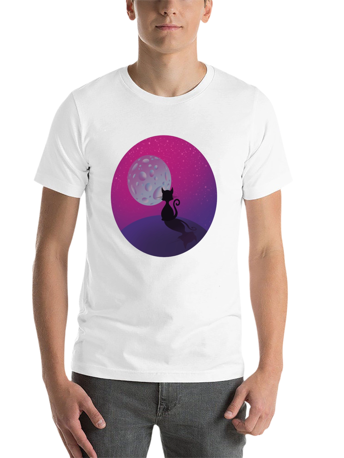 Black Black Cat Moon T-Shirt view 14