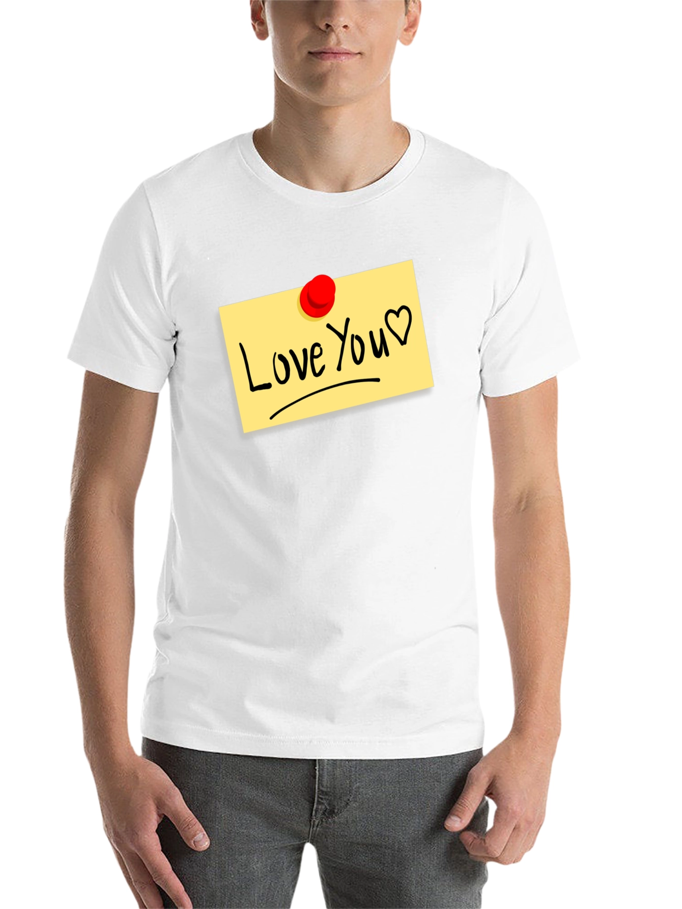 Black Love You Note Black T-Shirt view 14