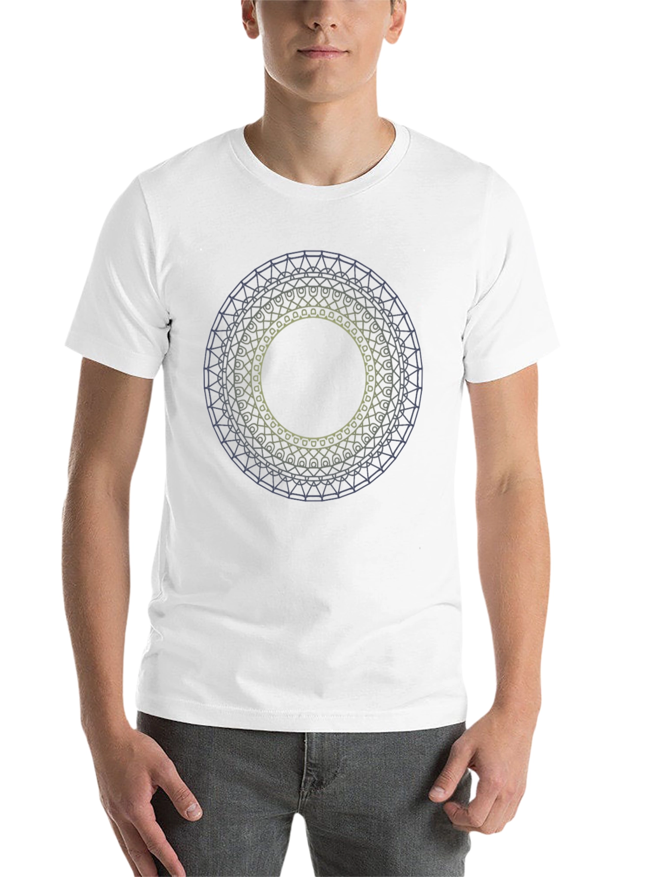 Black Geometric Mandala T-Shirt view 14