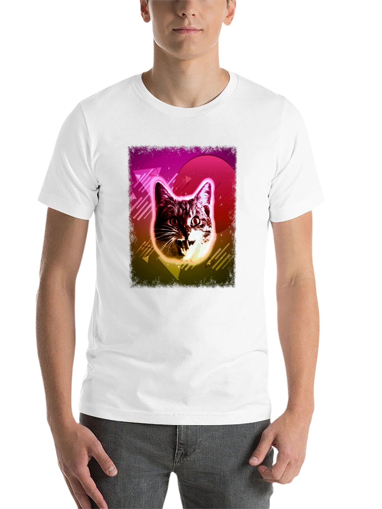 Black Retro Cat Graphic Tee - Black view 14