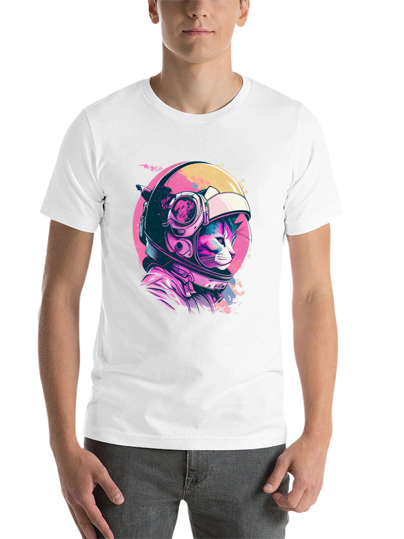 Black Cosmic Cat T-Shirt - Astronaut Kitten in Space! view 14