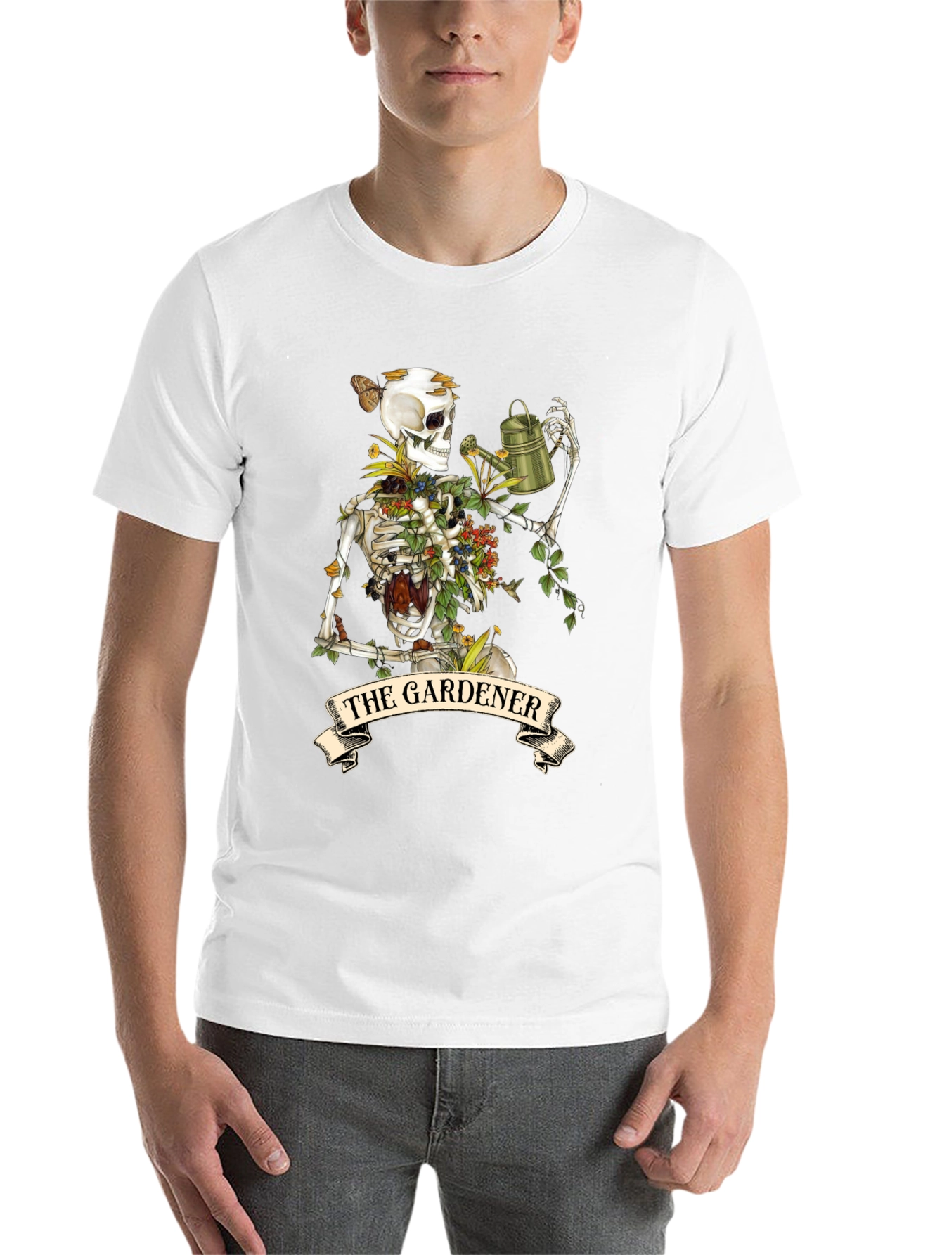 Black The Gardener Skeleton Graphic Tee - Unique Style view 14