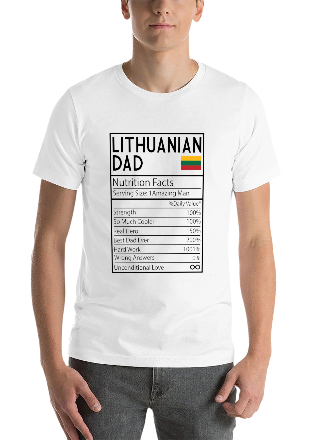 Lithuanian Dad Nutrition Facts T-Shirt - 14