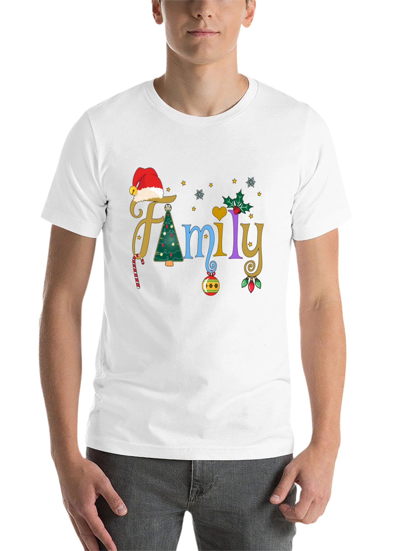 Black Festive Family Christmas T-Shirt view 14