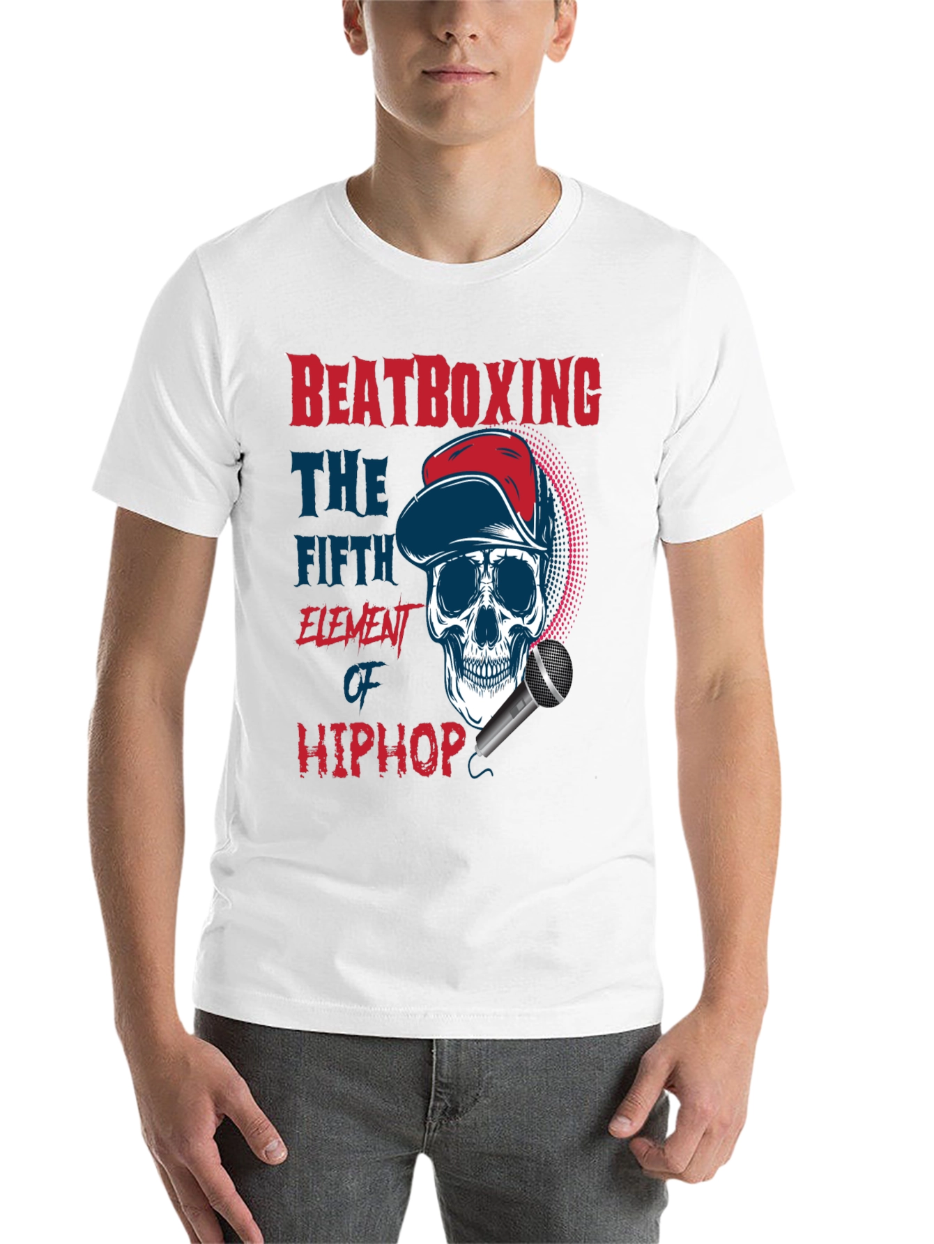 Black Beatboxing Hip Hop Skull T-Shirt view 14