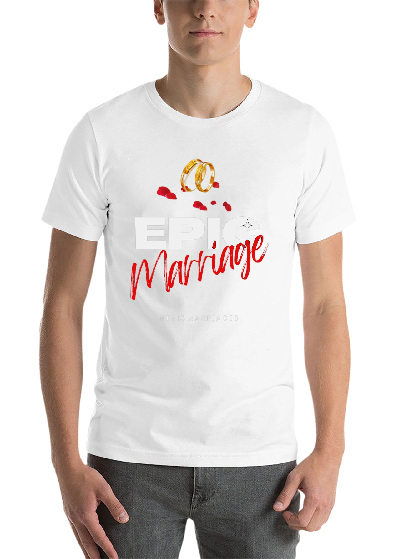 Black Epic Marriage T-Shirt - Stylish Wedding Anniversary Apparel view 14