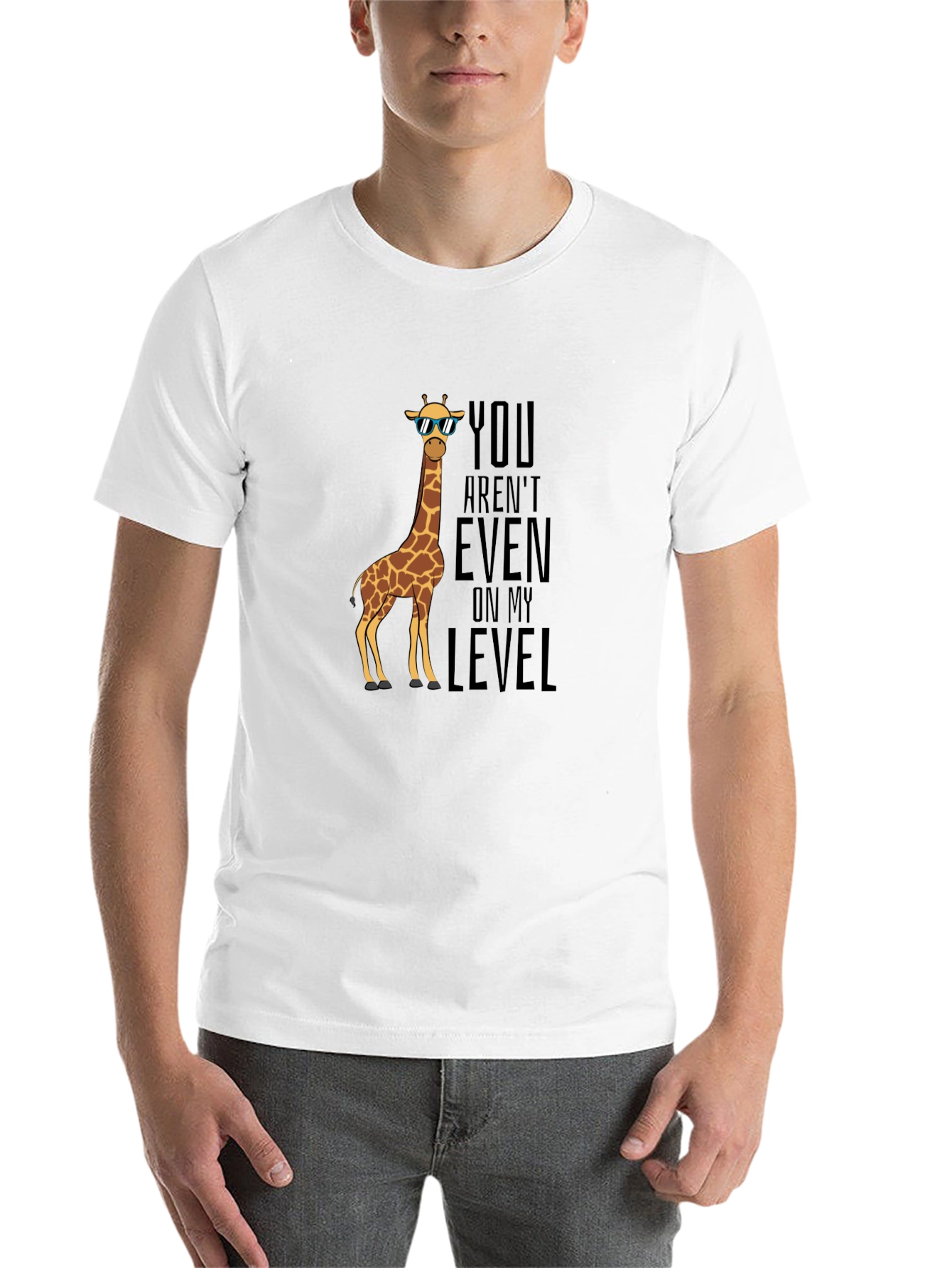 Black Giraffe "Not On My Level" Graphic Tee - Black Cotton view 14