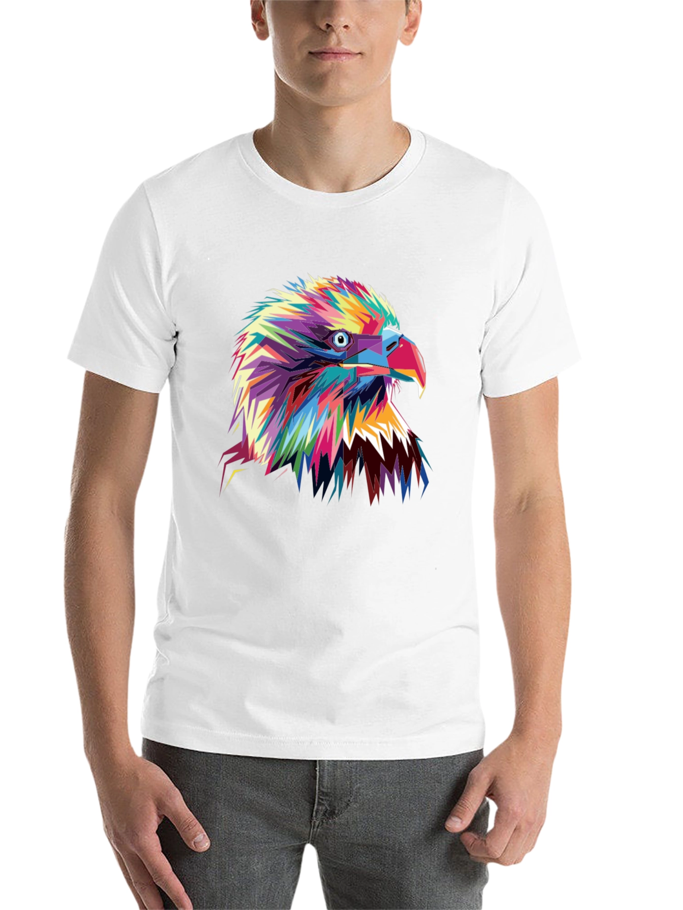 Black Bold Eagle Graphic Tee - Vibrant Colorful Bird T-Shirt view 14