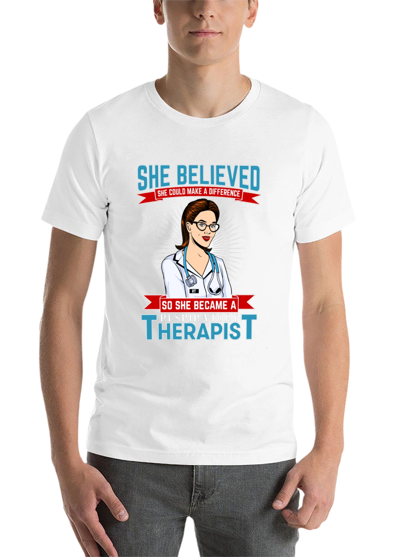 Black Respiratory Therapist T-Shirt - She Believed view 14