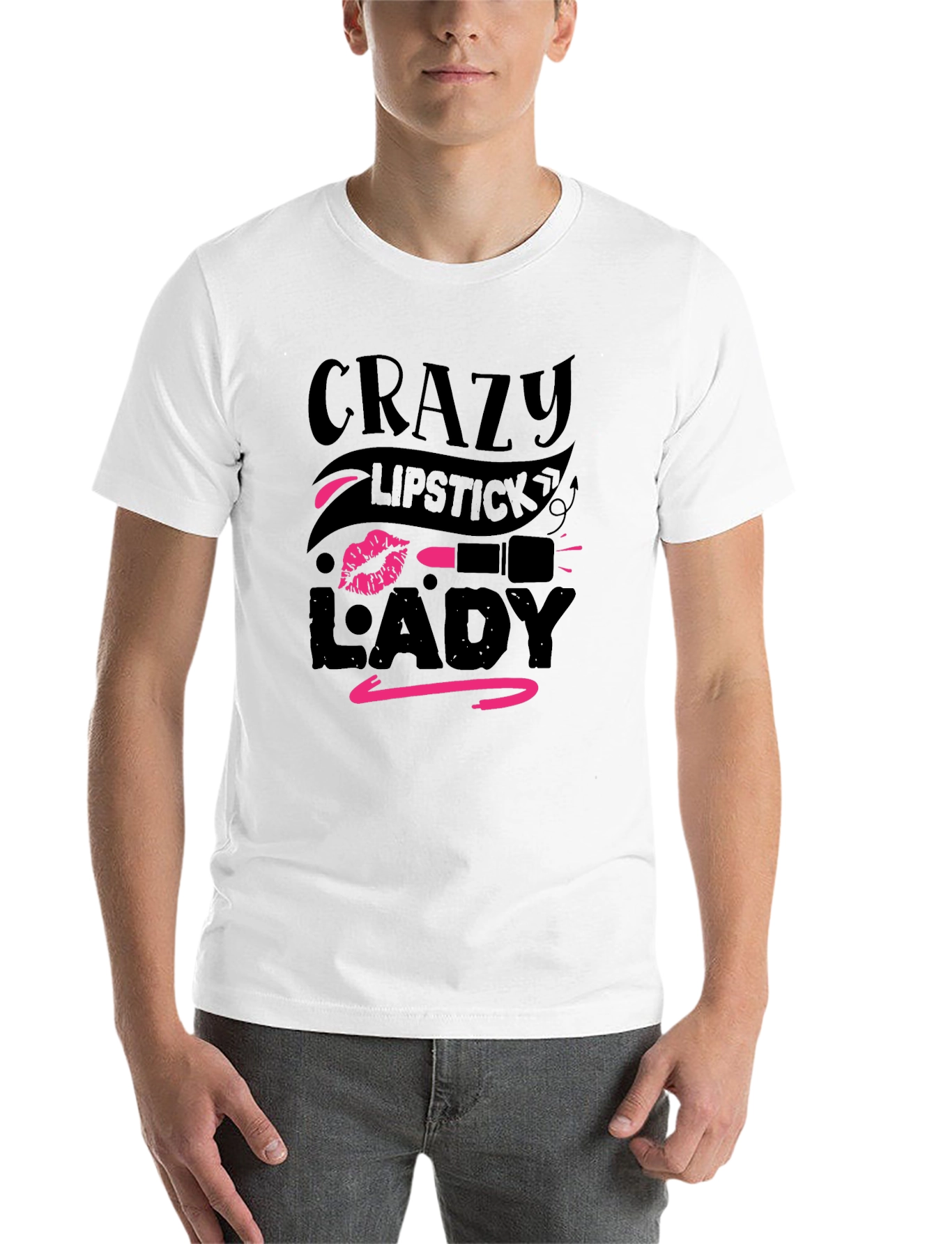 Black Crazy Lipstick Lady Graphic Tee - Black view 14
