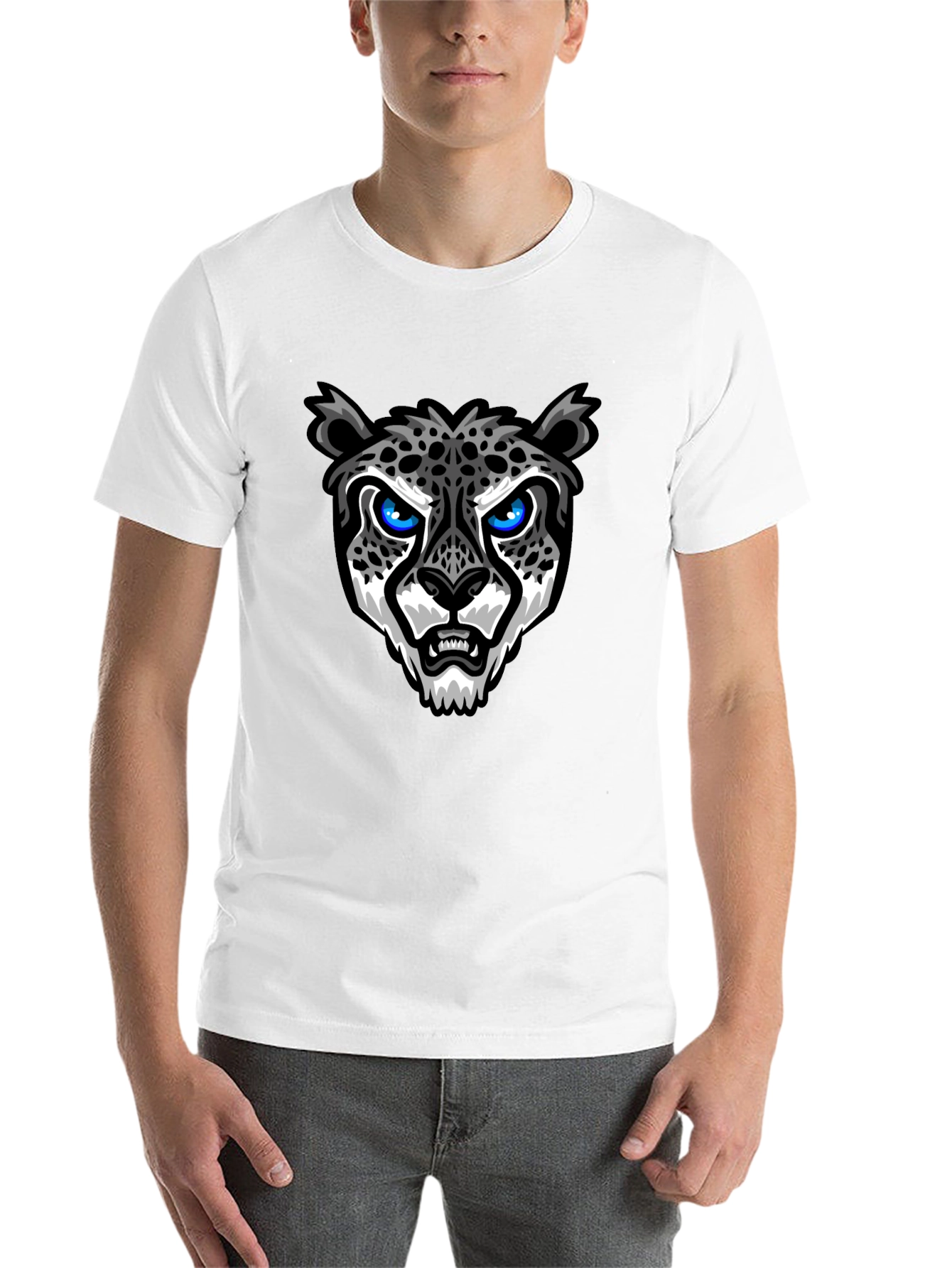 Black Cool Cheetah Graphic T-Shirt - Trendy Black Tee view 14