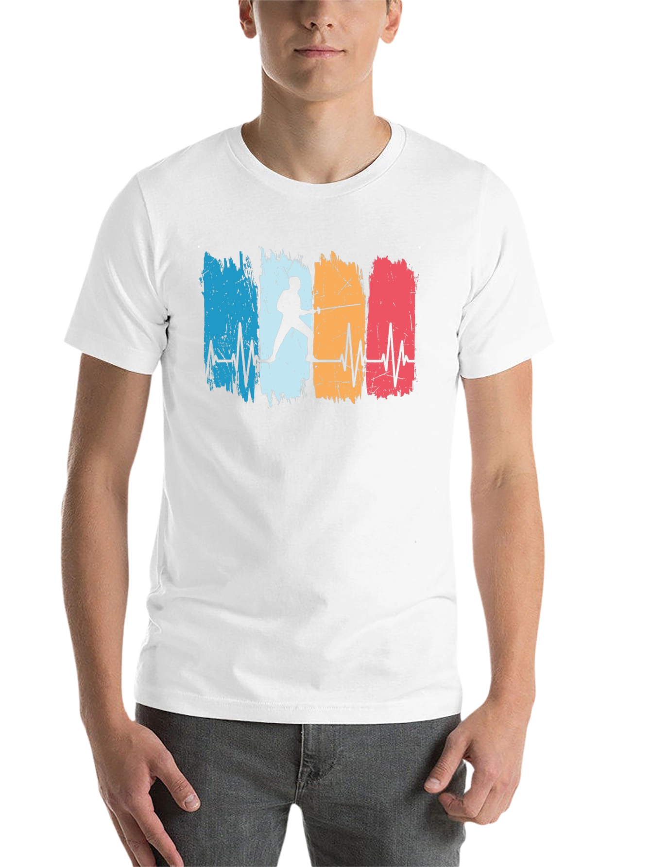 Black Fencing Heartbeat Graphic Tee view 14